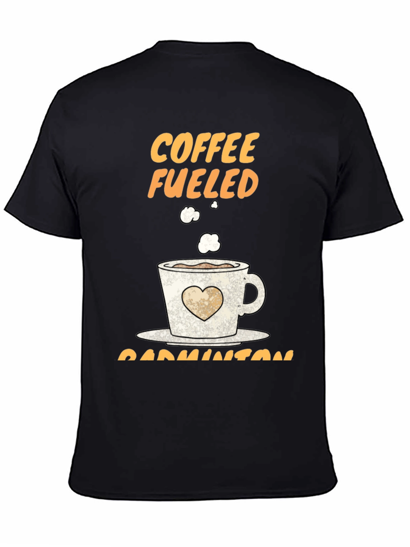 Black Coffee Fueled Badminton T-Shirt view 4