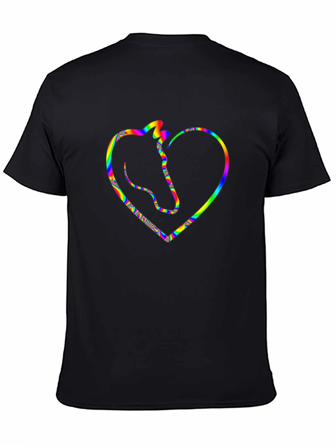 Black Horse Love Heart Graphic Tee view 4