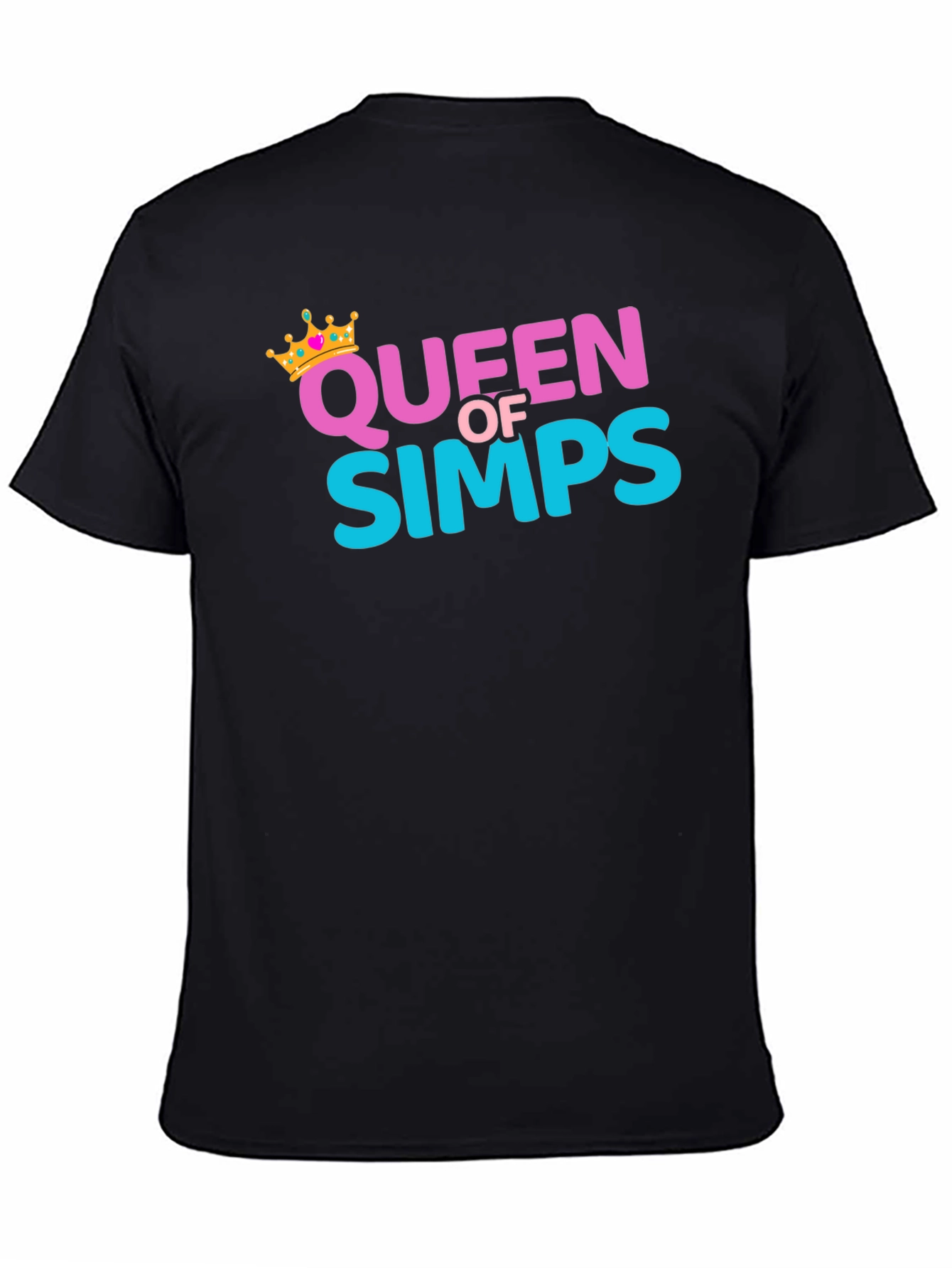 Black Queen Of Simps Black T-Shirt view 4
