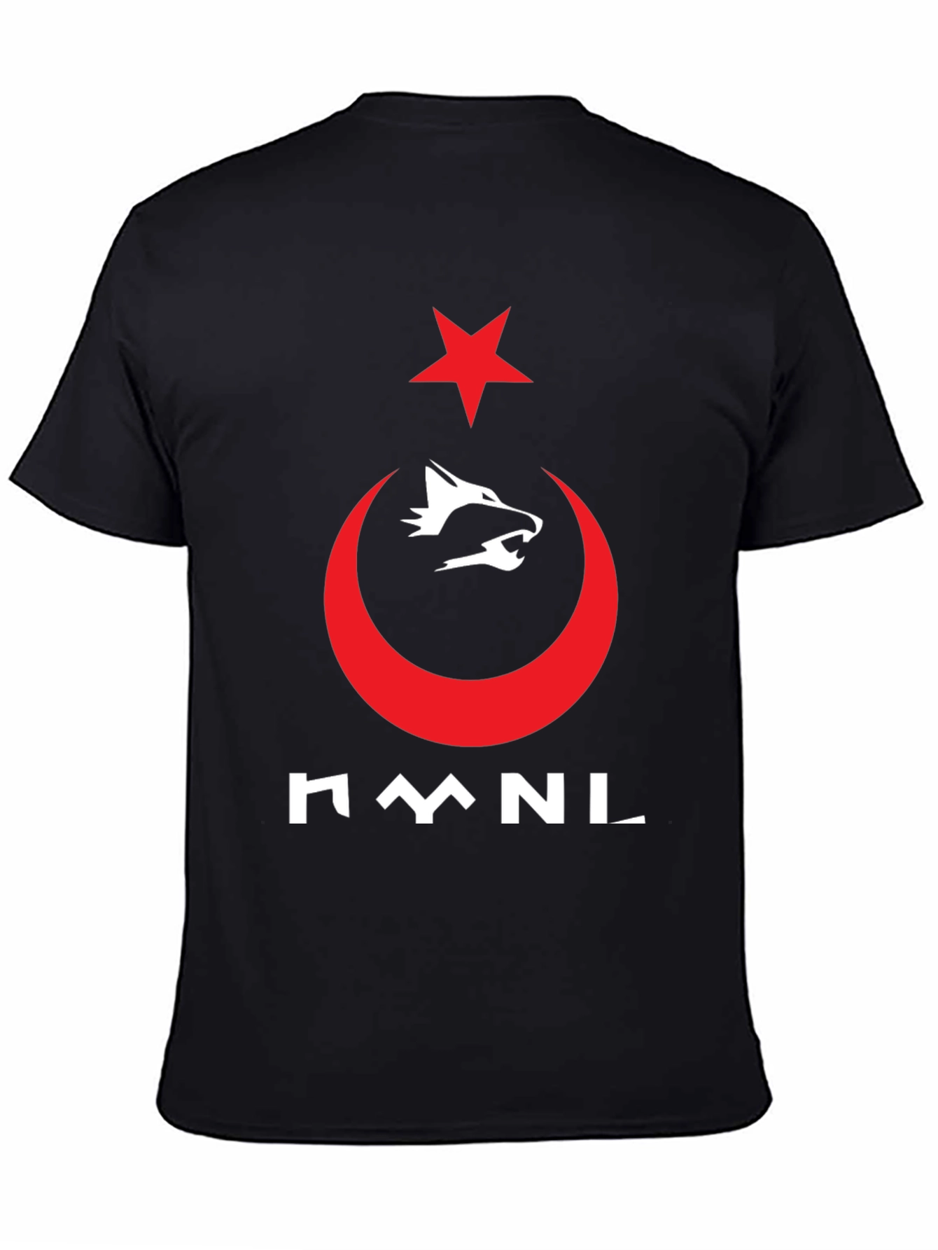Black Turkish Pride T-Shirt - Wolf & Crescent Star Design view 4
