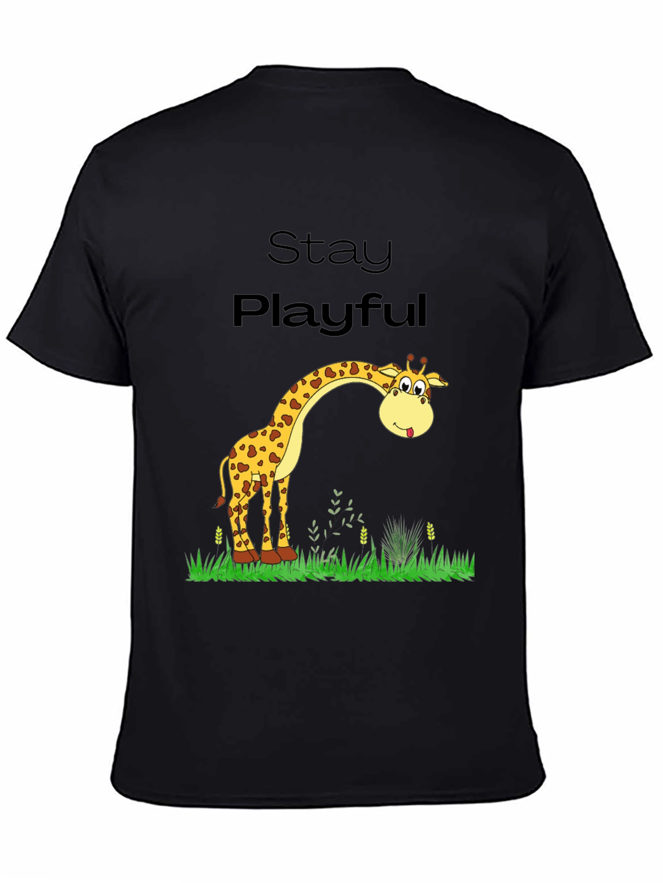 Black Stay Playful Giraffe Graphic Tee view 4