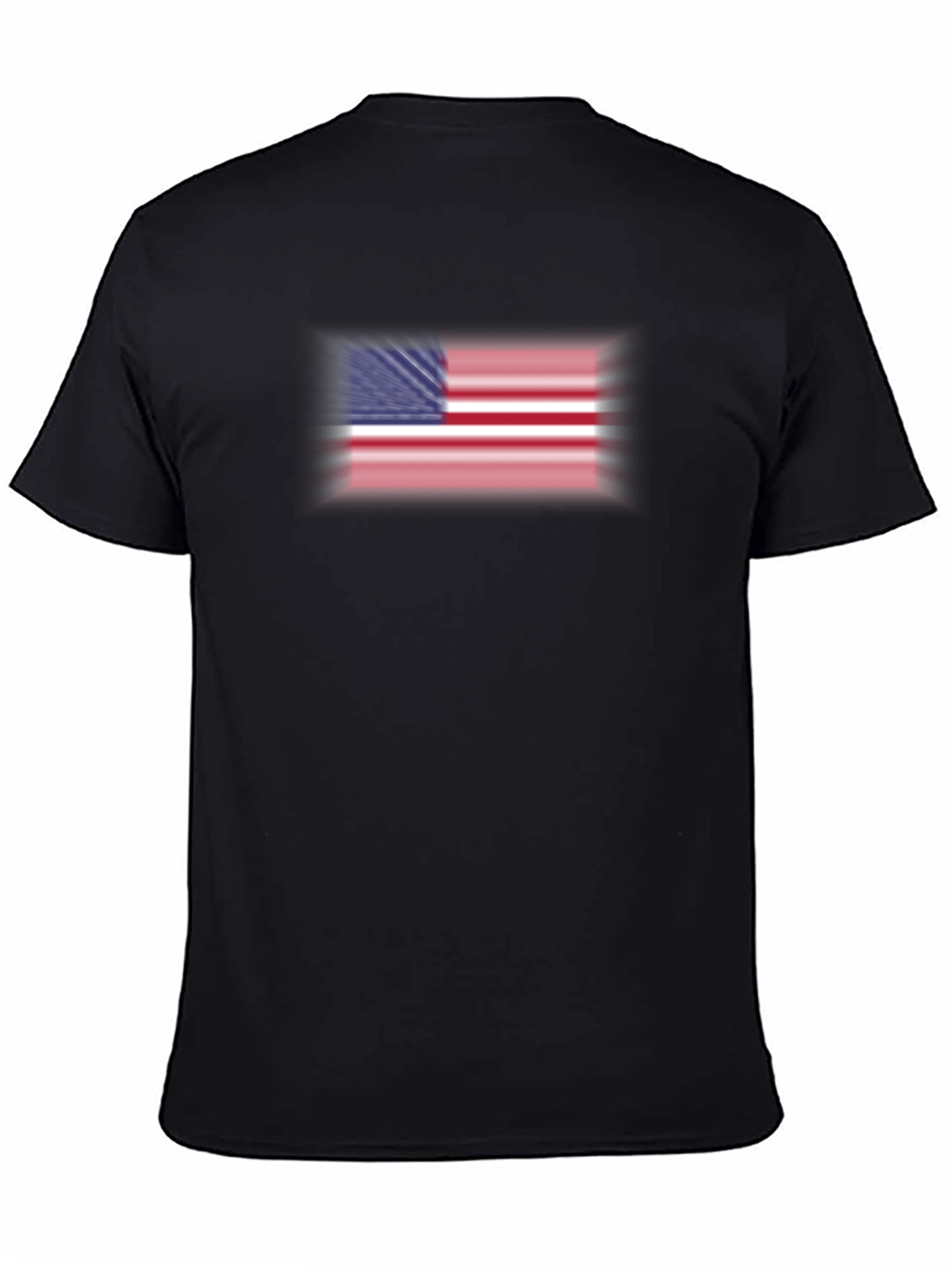 Black American Flag Graphic Print Black T-Shirt view 4
