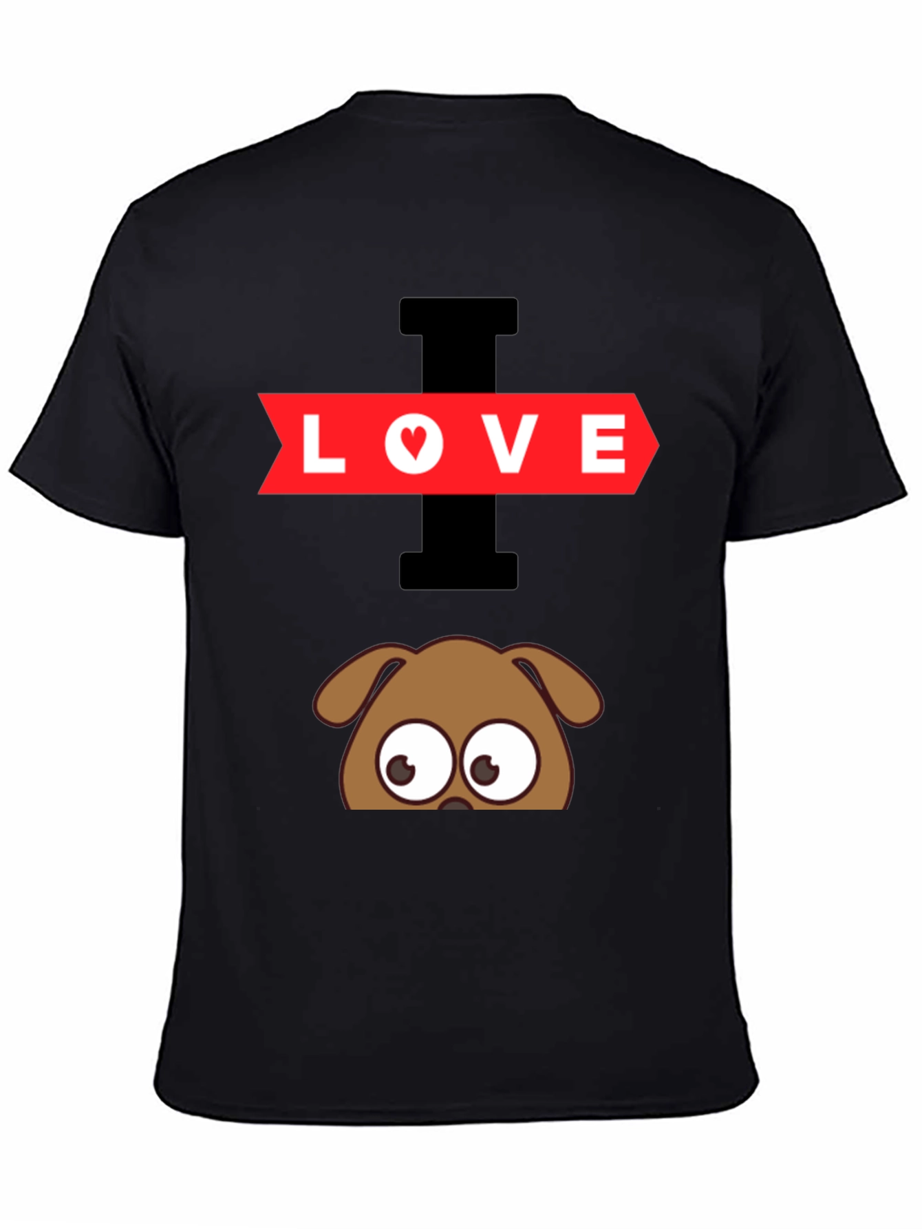 Black I Love Dogs Graphic T-Shirt view 4
