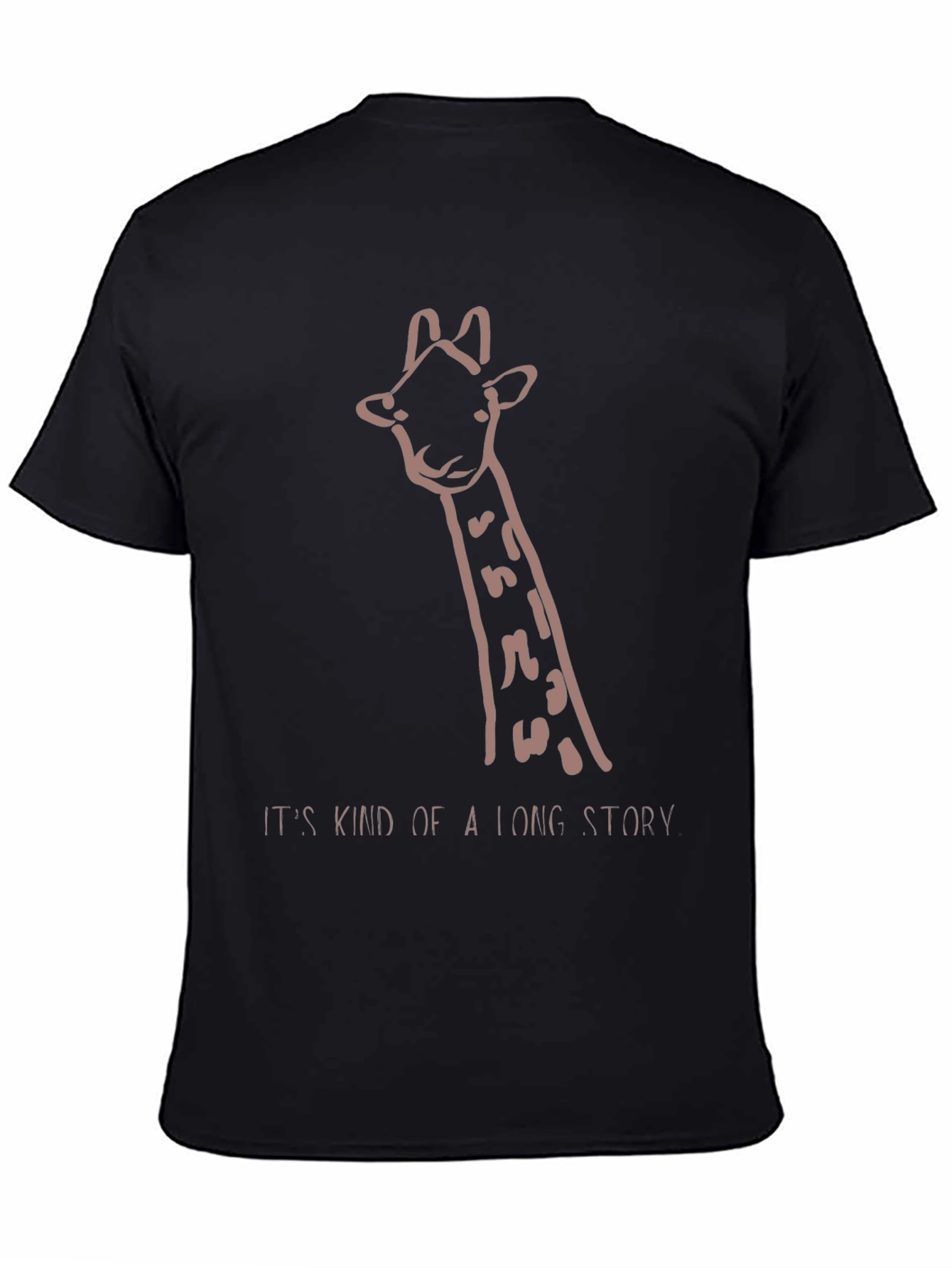 Black Giraffe Long Story Graphic Tee - Black Unisex T-Shirt view 4