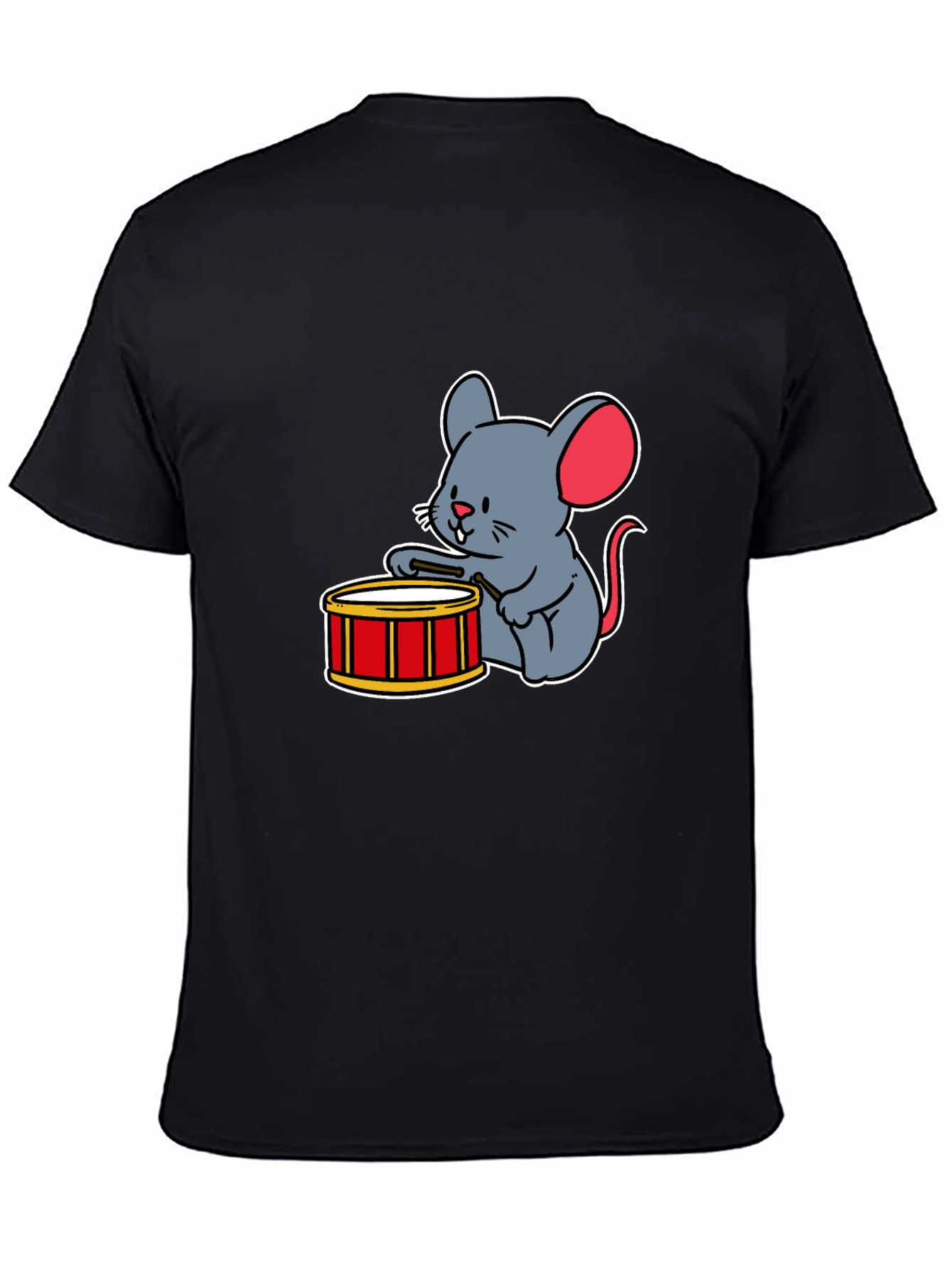 Black Mouse Drummer T-Shirt view 4
