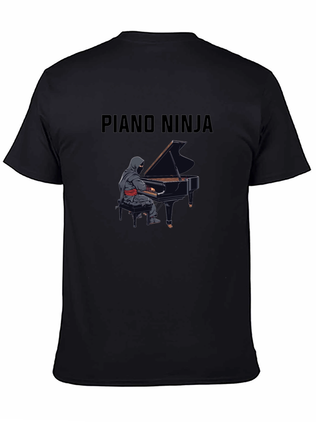 Black Piano Ninja Black T-Shirt - Musical Master Tee view 4
