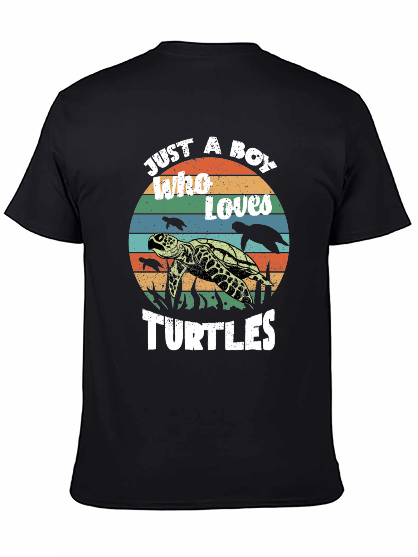 Black Just a Boy Who Loves Turtles Graphic Tee view 4