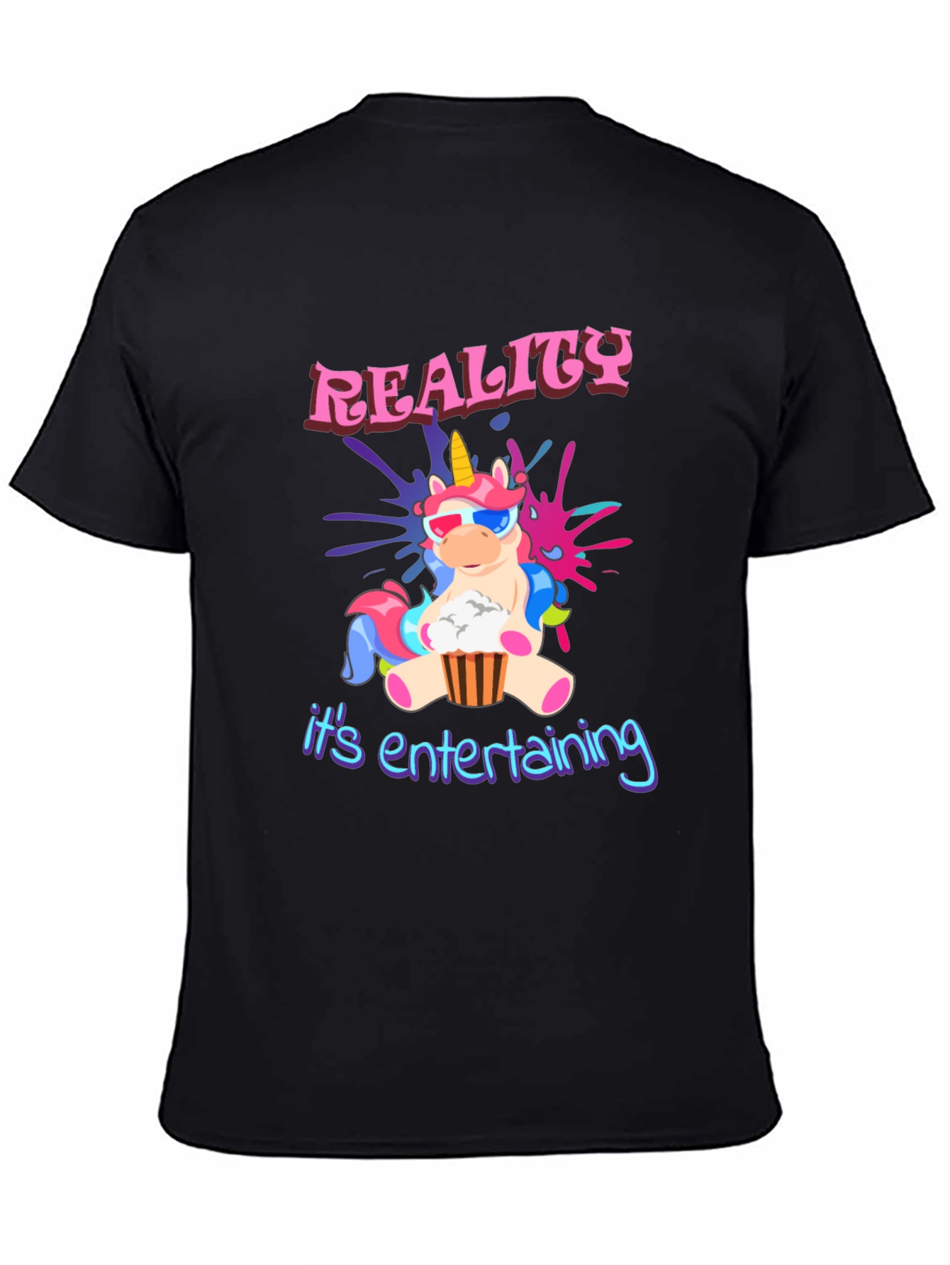 Black Unicorn Reality T-Shirt - It's Entertaining Tee view 4