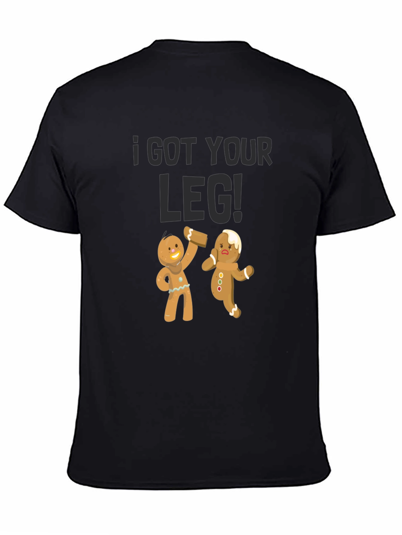 Black Gingerbread Man "I Got Your Leg" T-Shirt view 4