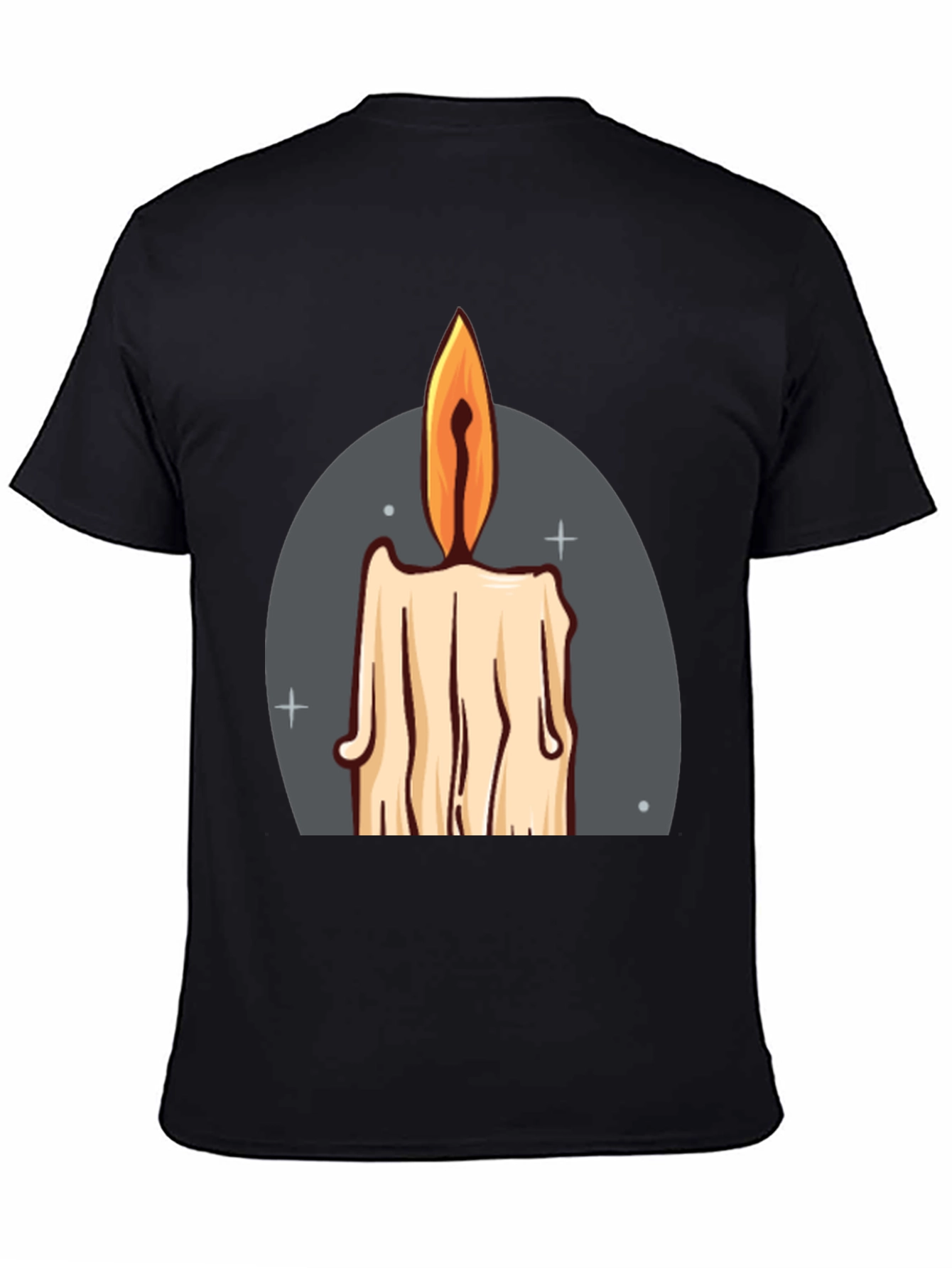 Black Candle Graphic Tee - Black Cotton Blend T-Shirt view 4