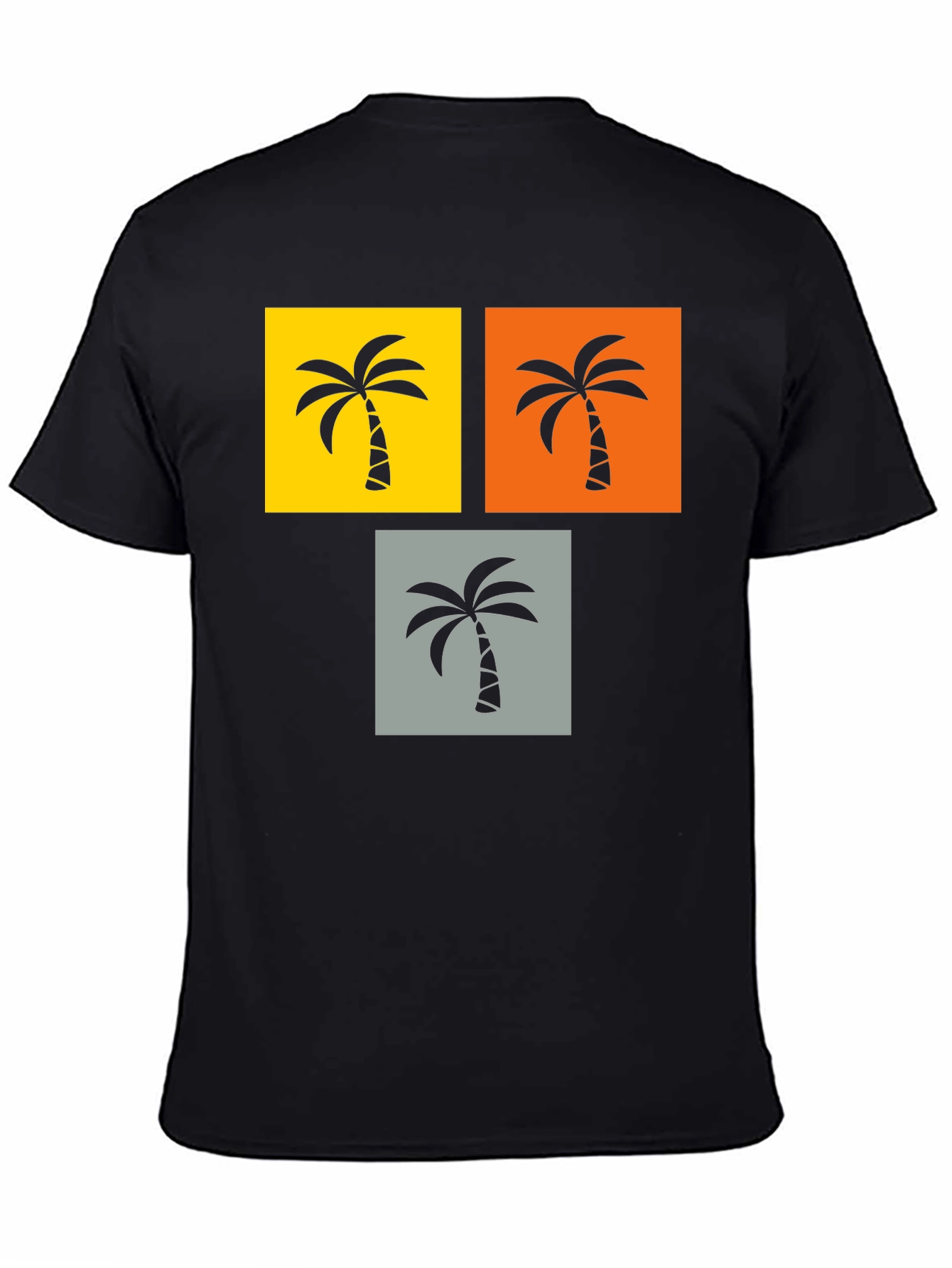 Black Tropical Palm Tree Graphic Tee - Black view 4