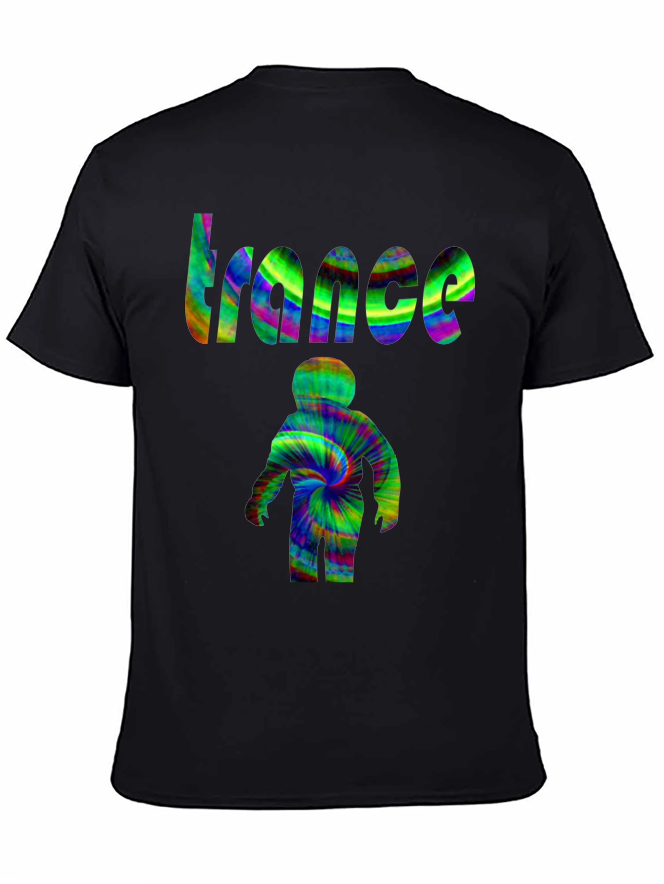 Black Trance Psychedelic Tie-Dye Graphic Tee view 4