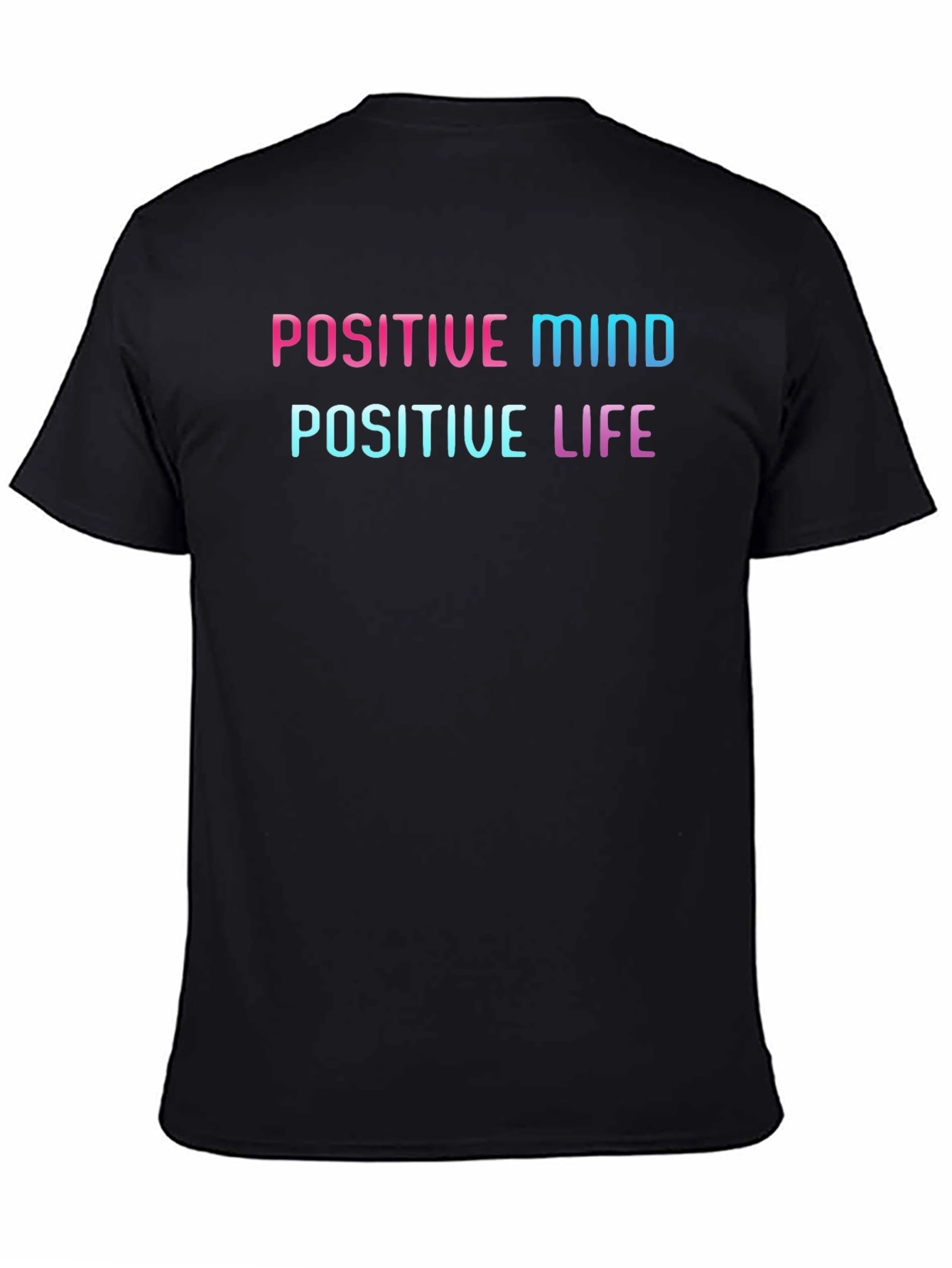 Black Positive Mind Positive Life Graphic Tee view 4