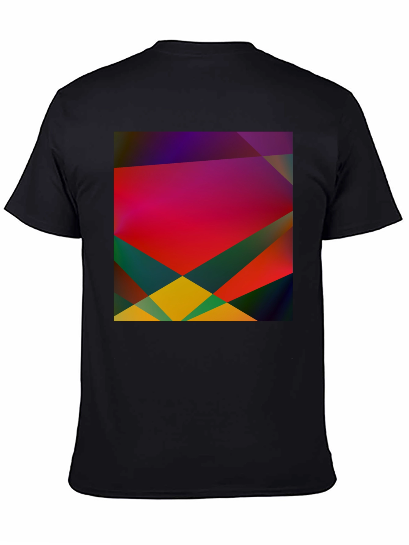 Black Geometric Abstract Art Black T-Shirt view 4