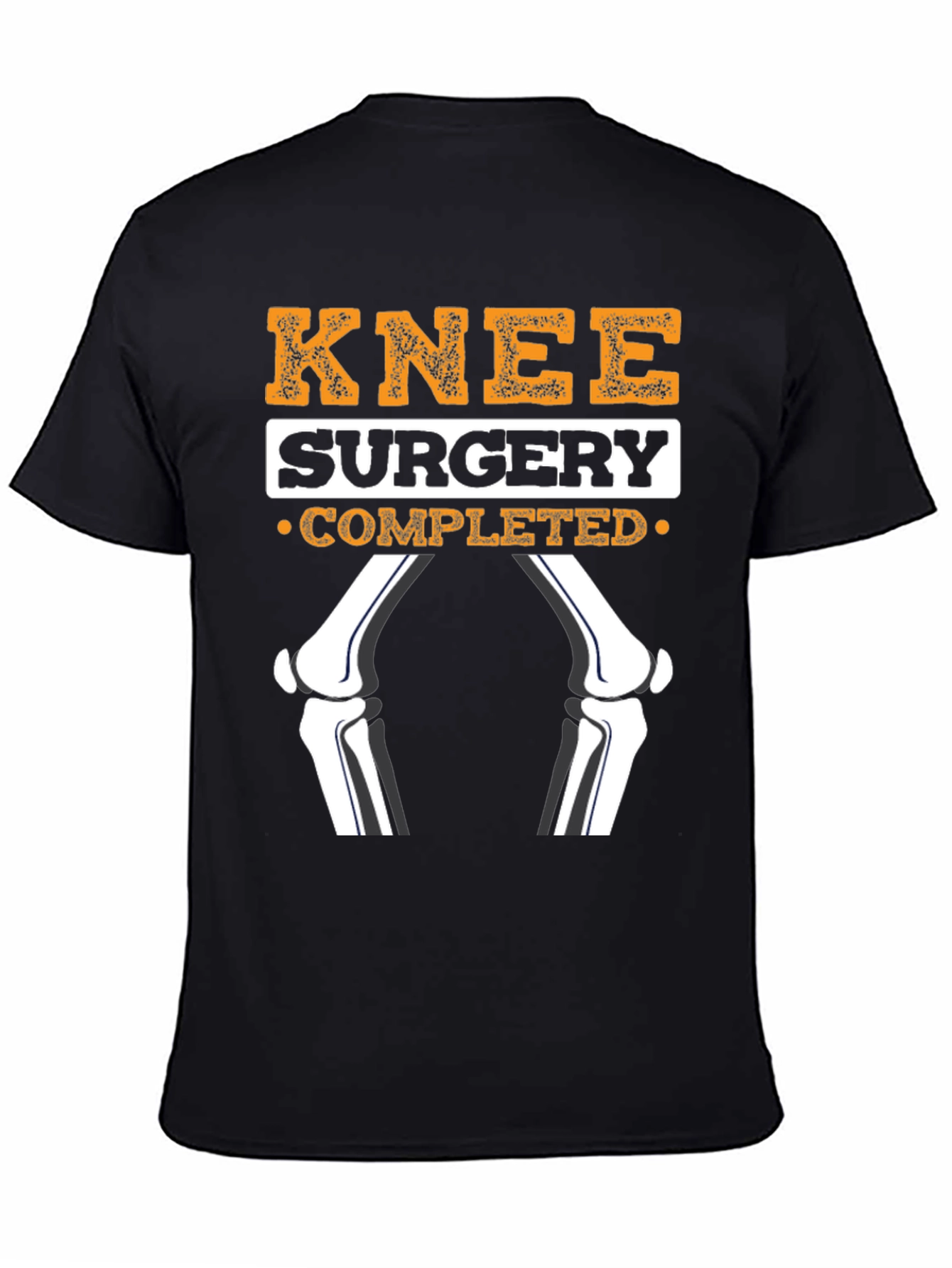 Black Knee Surgery Completed Funny T-Shirt view 4