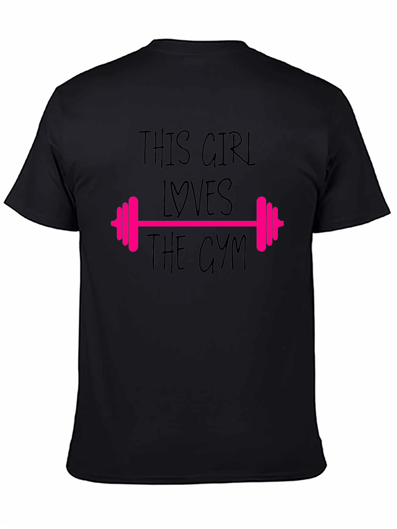 Black Gym Lover's T-Shirt - "This Girl Loves The Gym" view 4