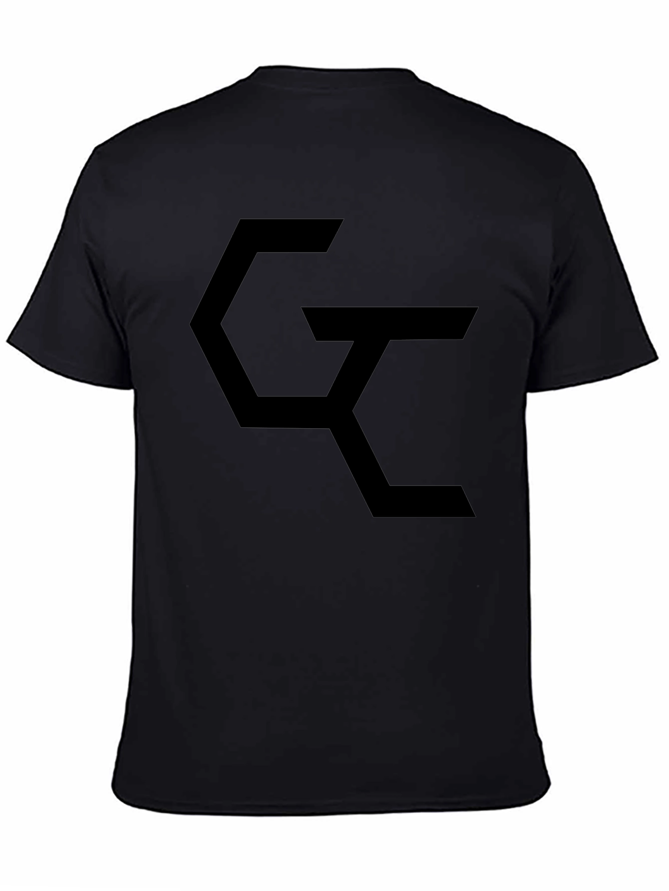 Black Modern Black Graphic Tee - Geometric Design view 4