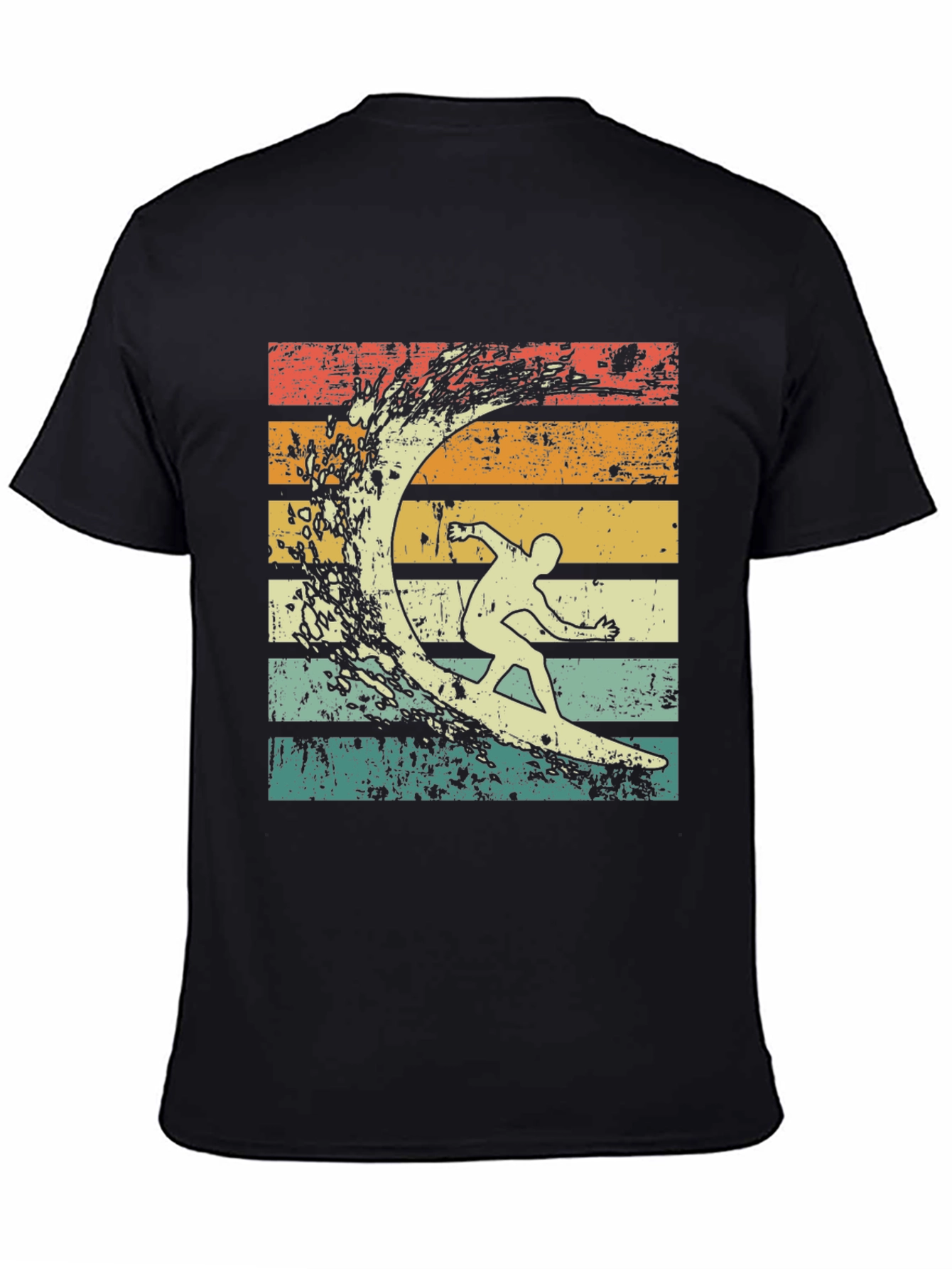 Black Retro Surfer Graphic Tee - Black view 4