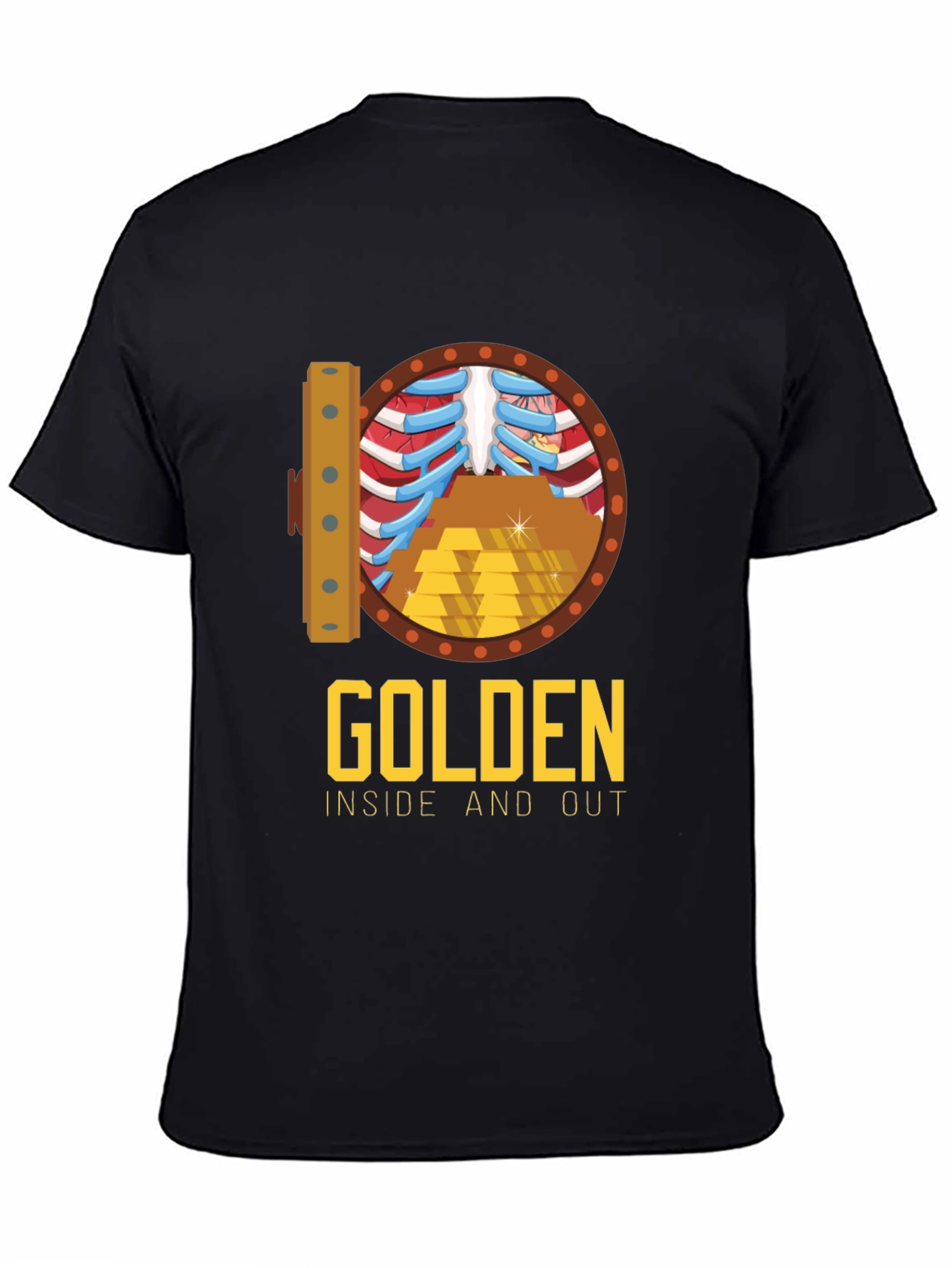 Black Golden Inside & Out Graphic Tee - Bold Style view 4