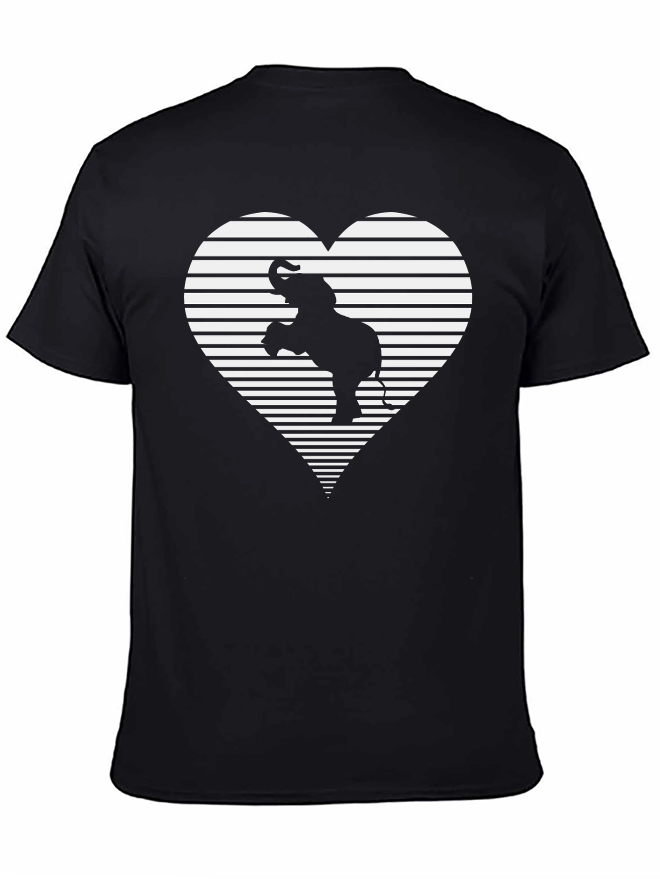 Black Elephant Heart Graphic T-Shirt - Black view 4