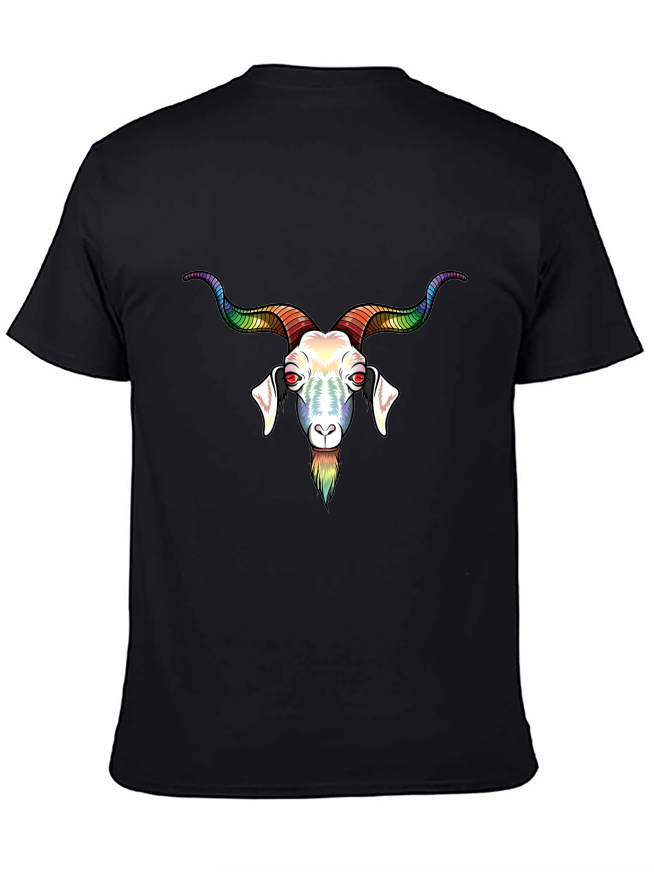 Black Rainbow Goat Graphic T-Shirt - Black view 4
