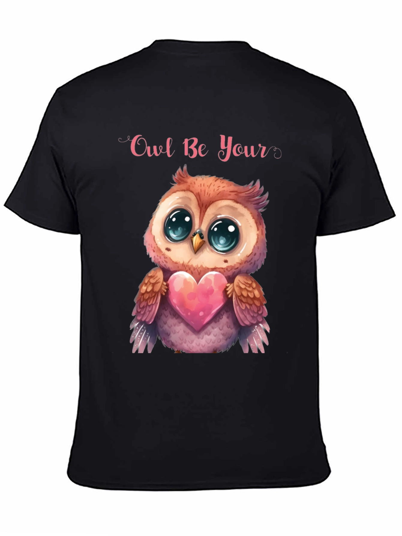 Black Owl Be Your Valentine Black T-Shirt view 4