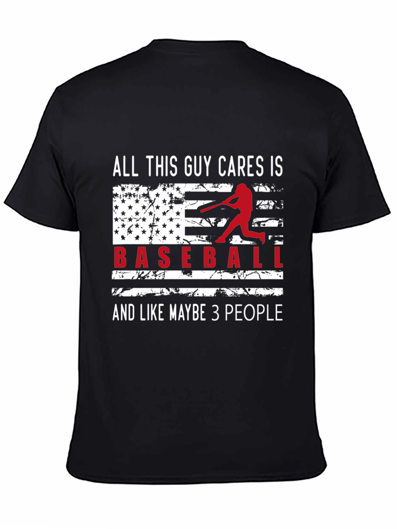 Black Baseball Fan T-Shirt view 4