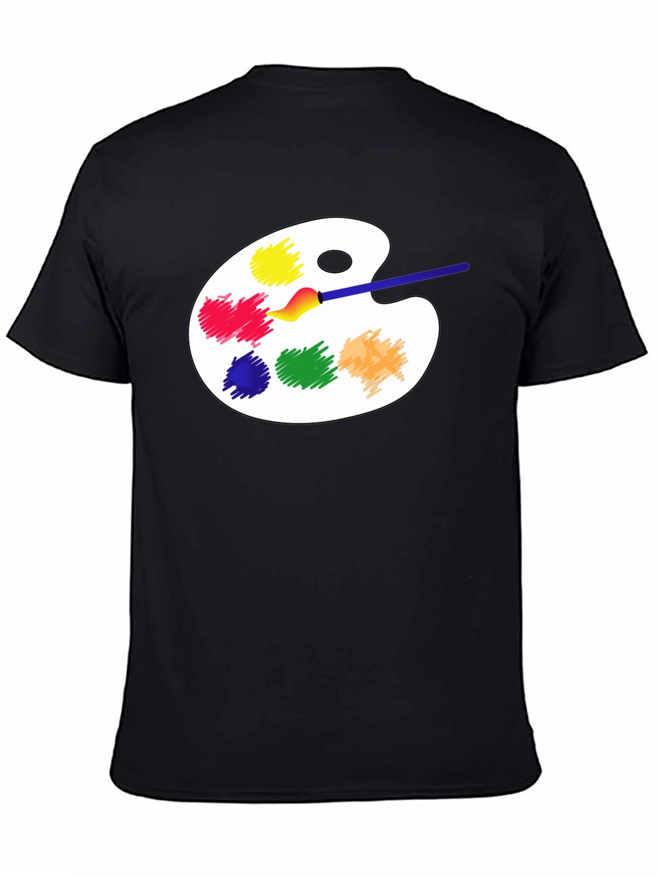 Black Art Palette T-Shirt - Painter's Essential view 4
