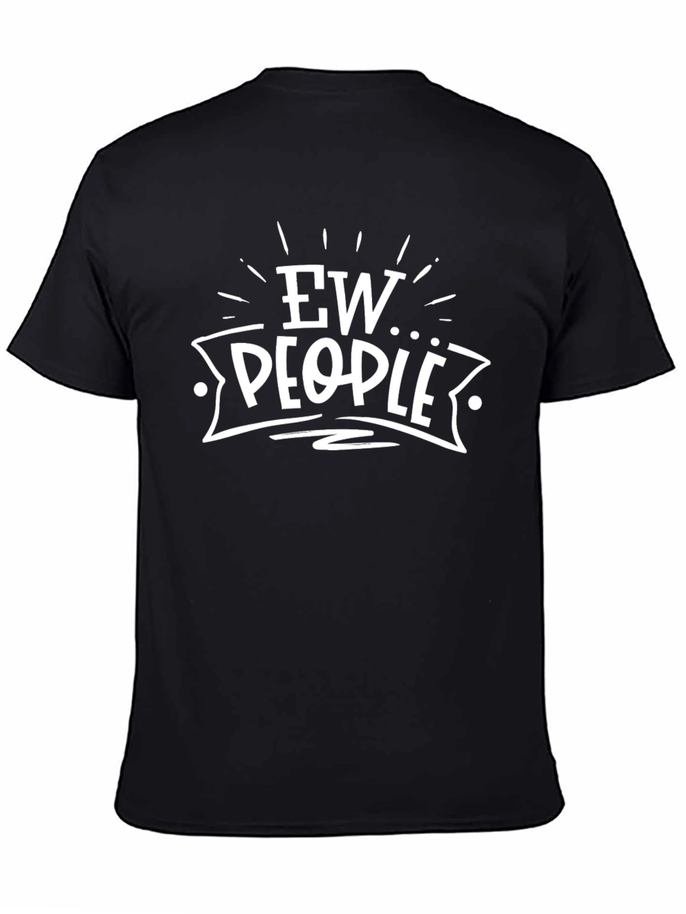 Black Ew People Graphic Tee - Funny Introvert T-Shirt view 4