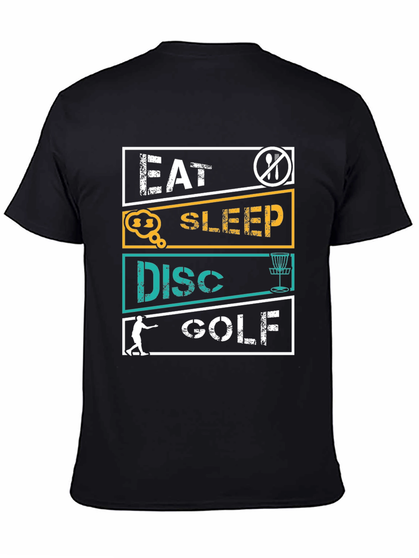 Black Eat Sleep Disc Golf T-Shirt view 4