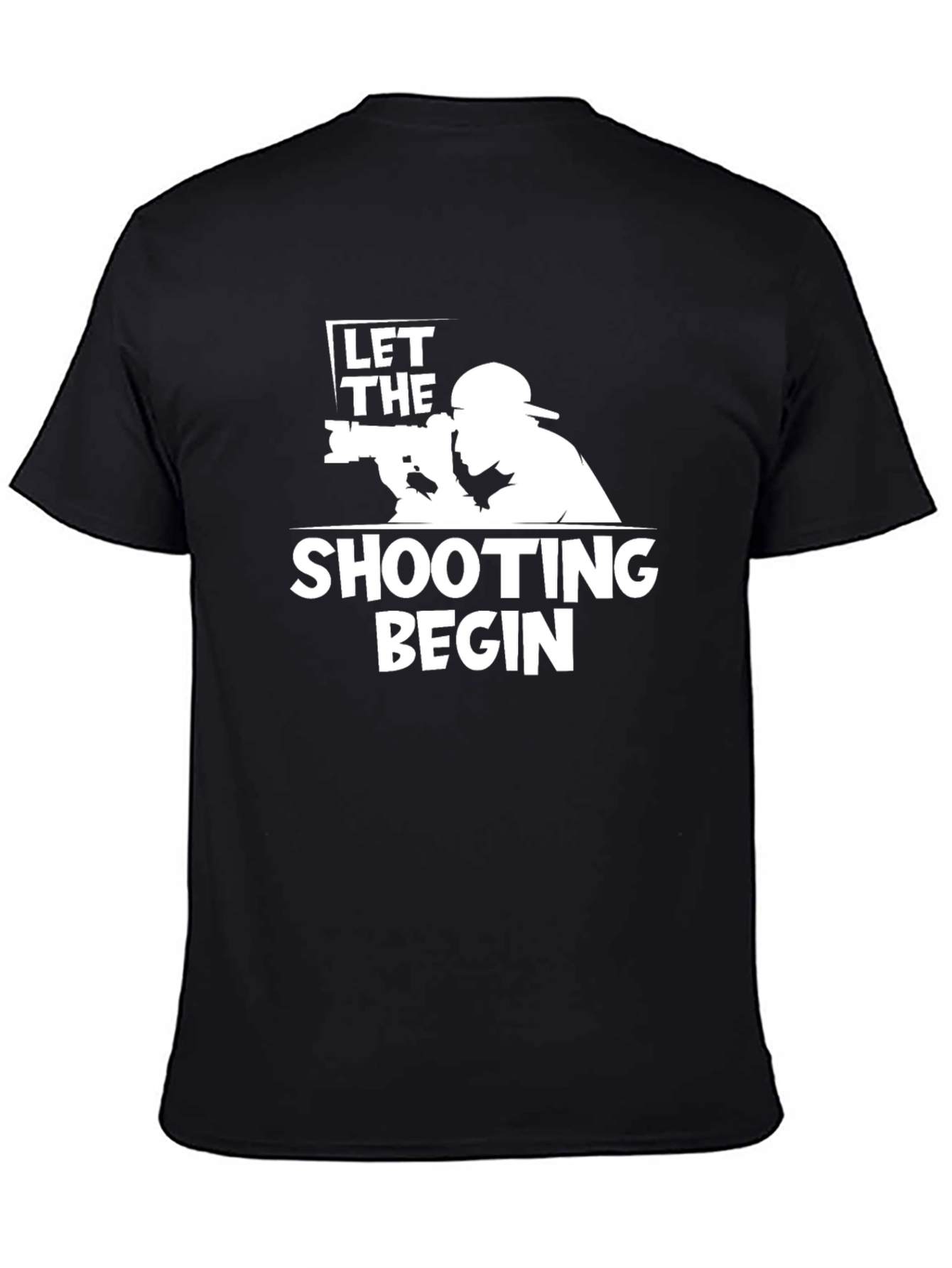 Black Let the Shooting Begin - Black T-Shirt view 4