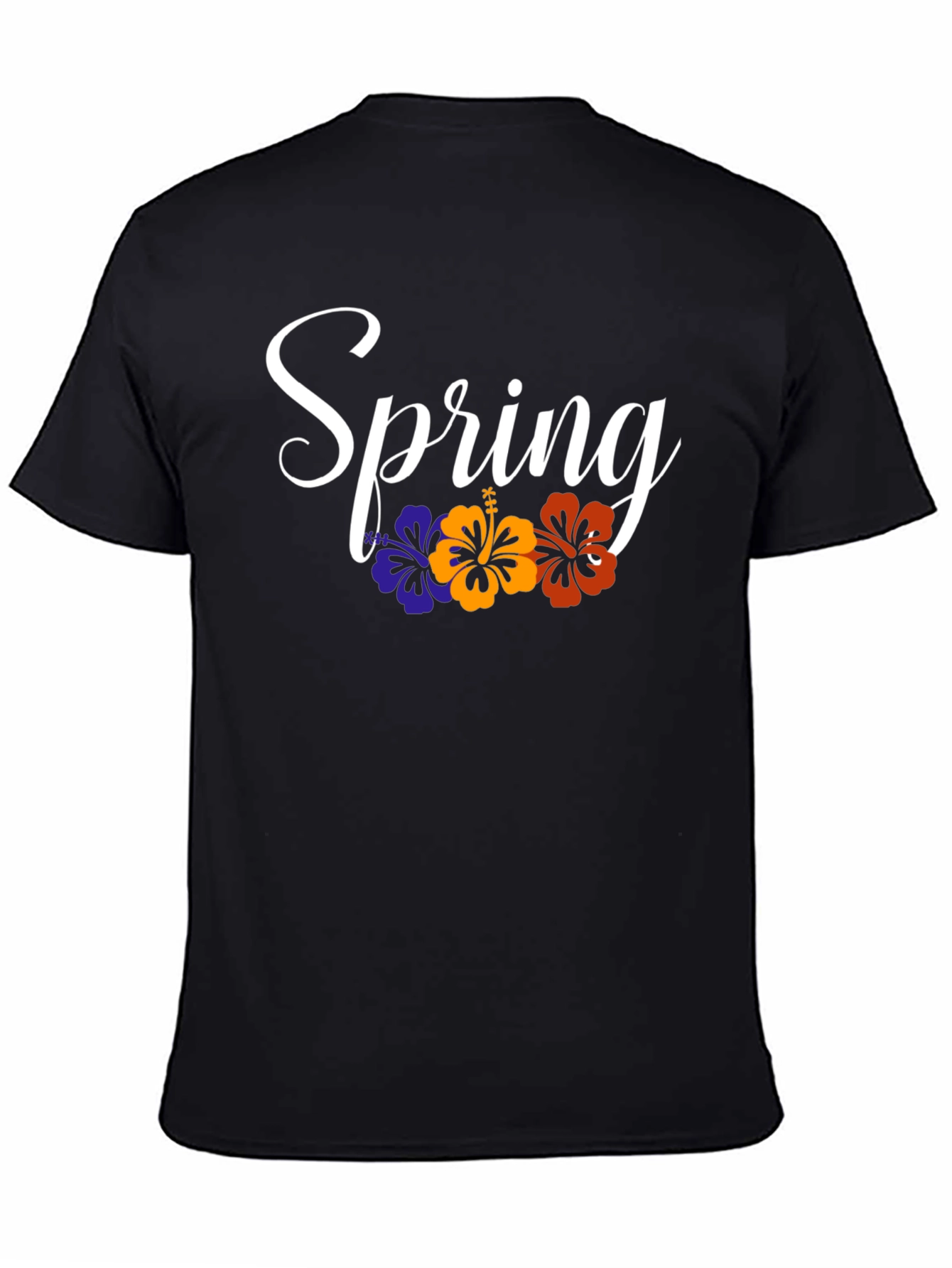 Black Spring Floral Graphic Tee - Men's Black T-Shirt view 4