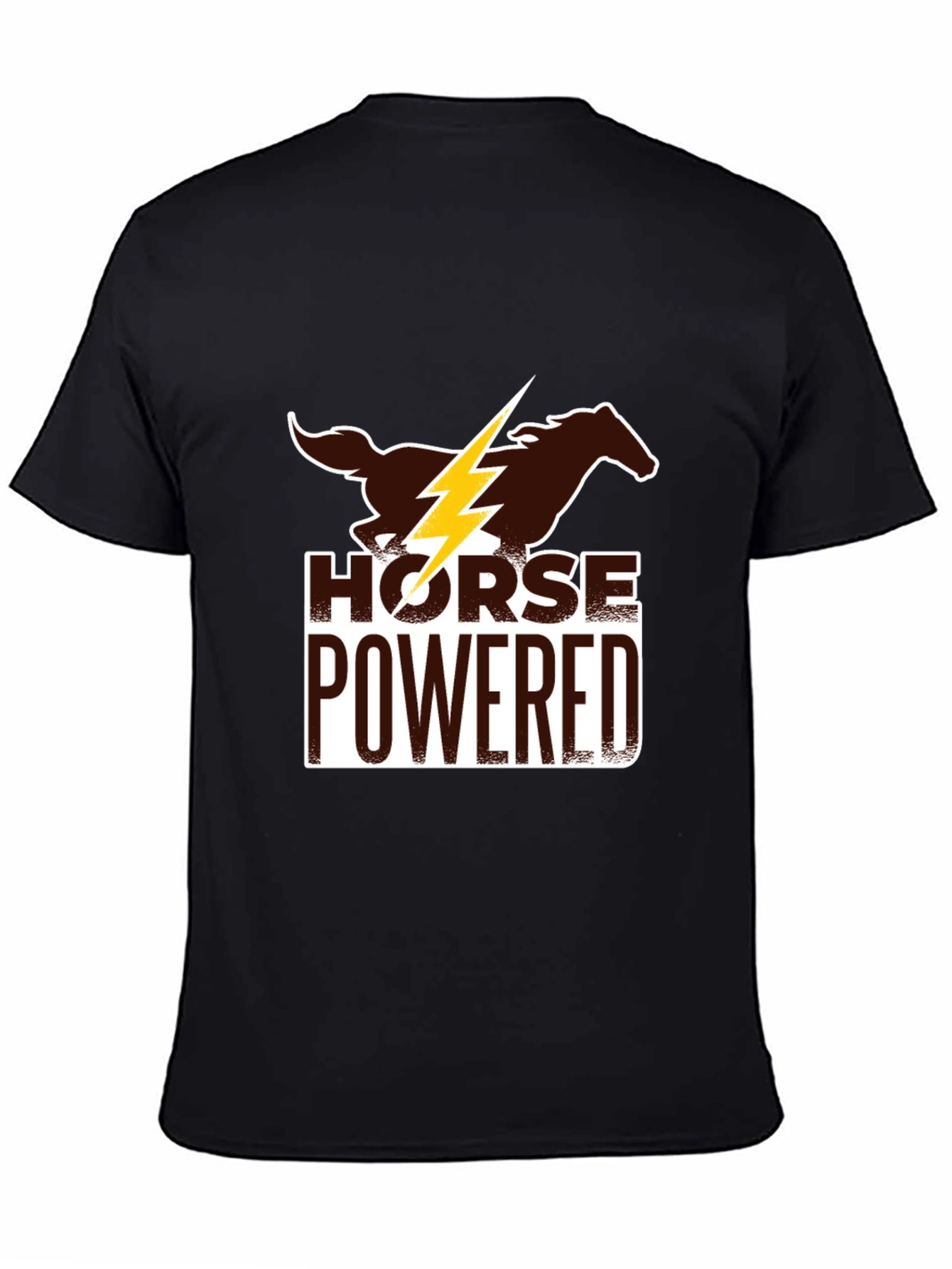 Black Horse Powered Graphic Tee - Black Cotton Blend view 4