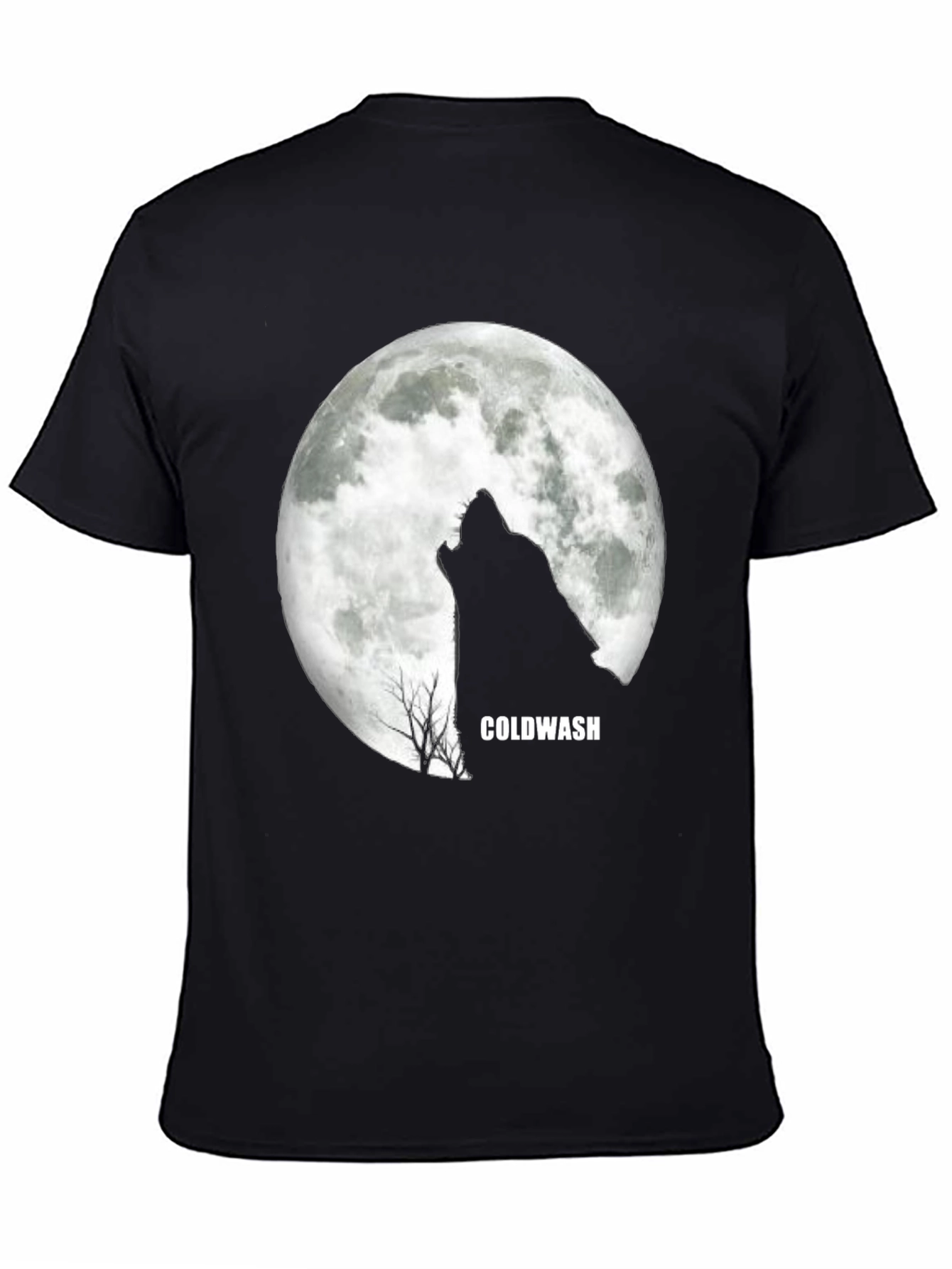 Black Wolf Howling Moon Black T-Shirt view 4