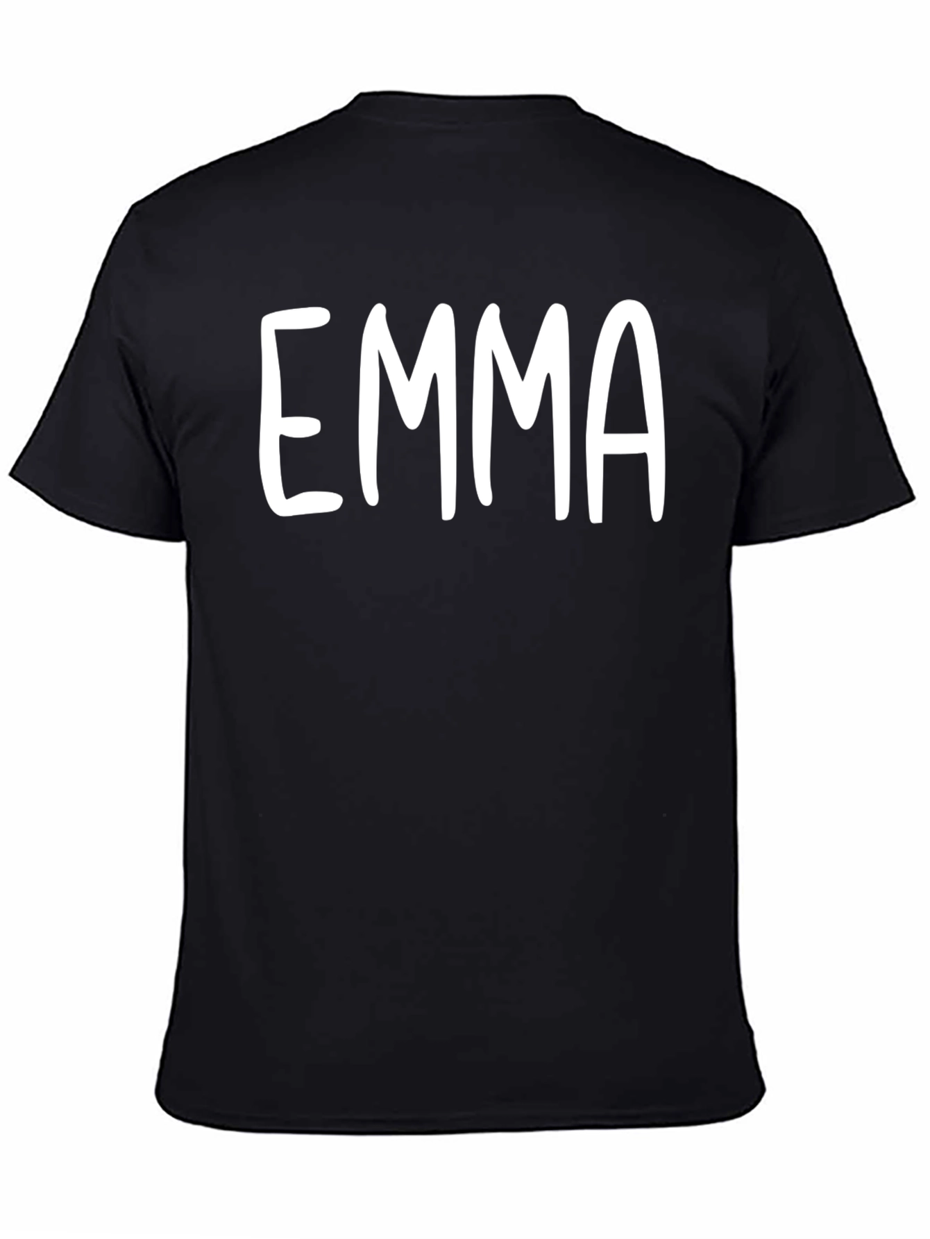 Black Personalized 'Emma' Black T-Shirt - Custom Name Tee view 4