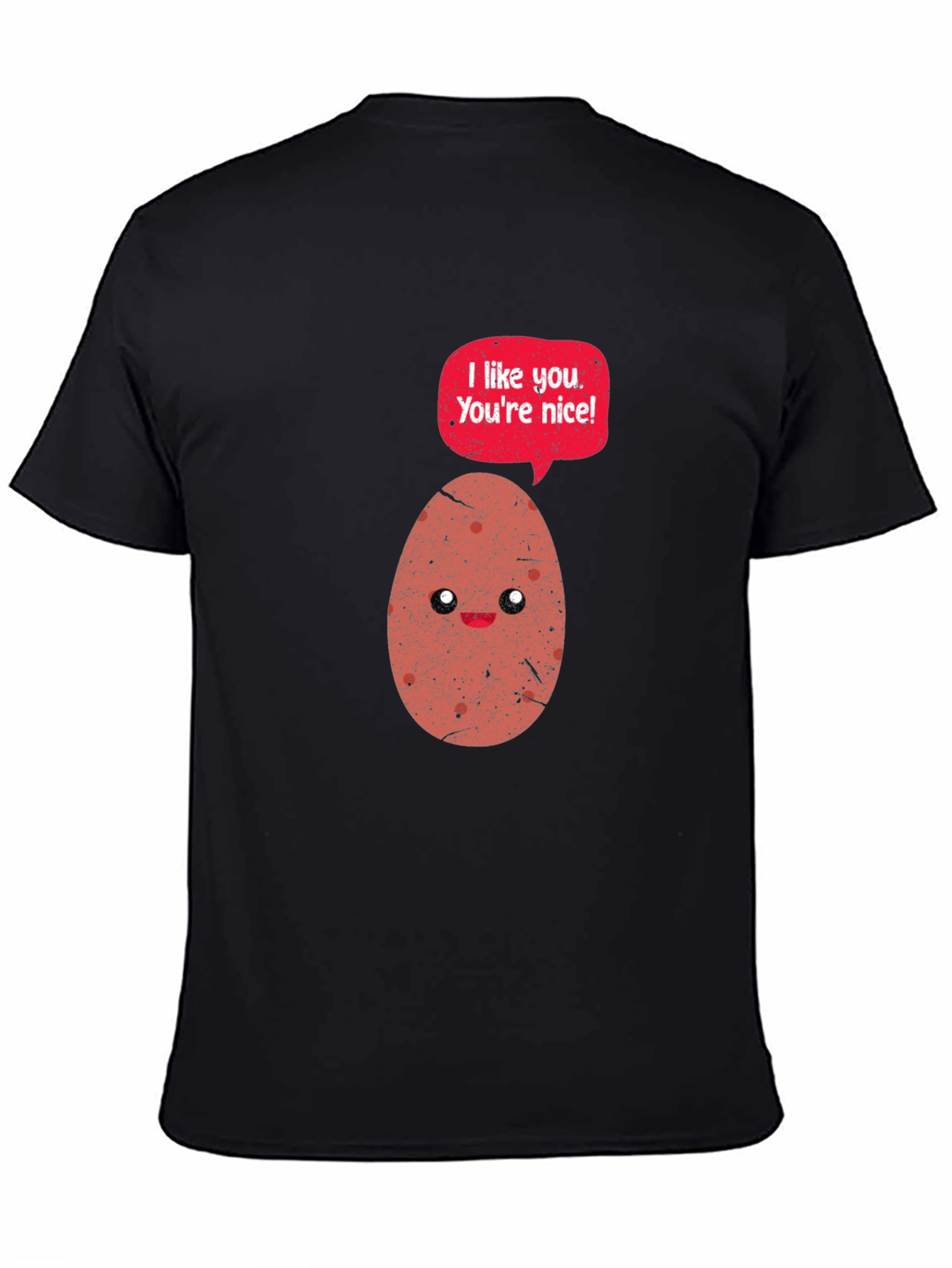 Black Funny Potato T-Shirt - I Like You, You're Nice! view 4