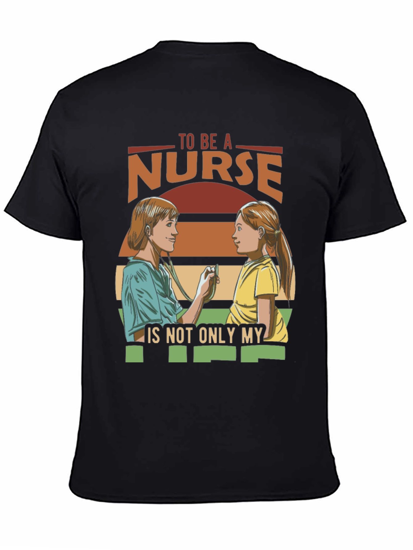 Black Nurse T-Shirt - To Be A Nurse My Vocation Tee view 4