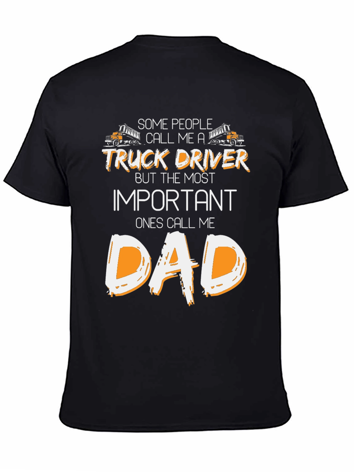 Black Truck Driver Dad T-Shirt - Gift for Father view 4
