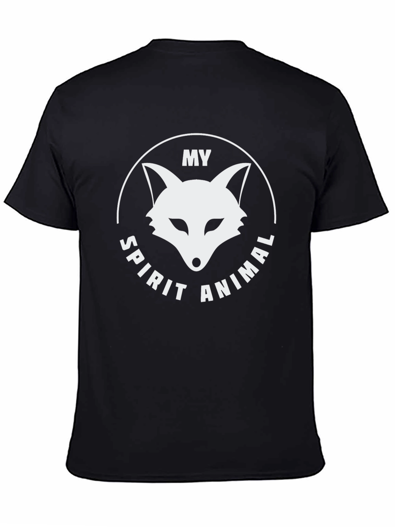 Black My Spirit Animal Fox T-Shirt - Black Graphic Tee view 4