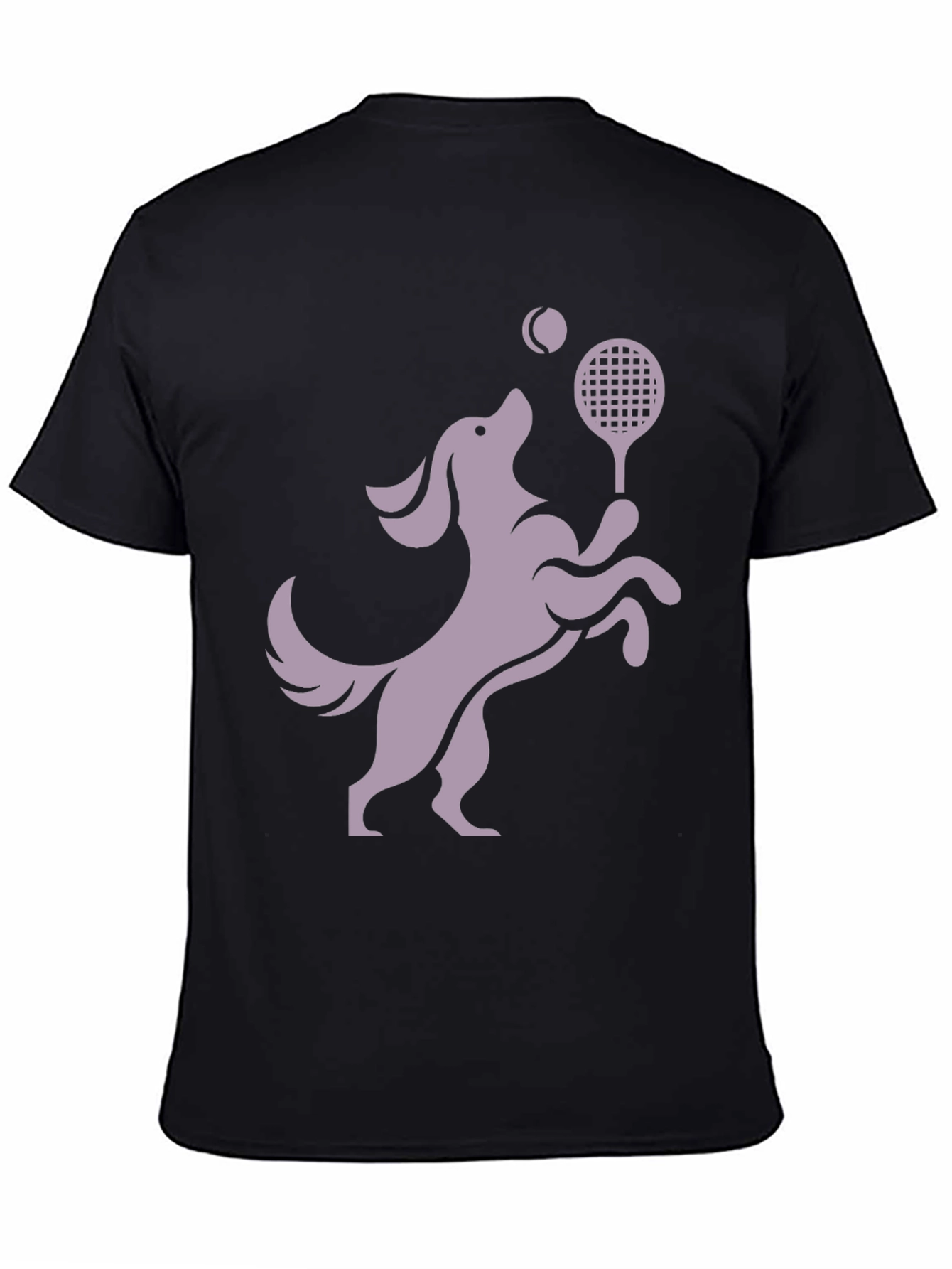 Black Dog Playing Tennis Black Graphic Tee view 4
