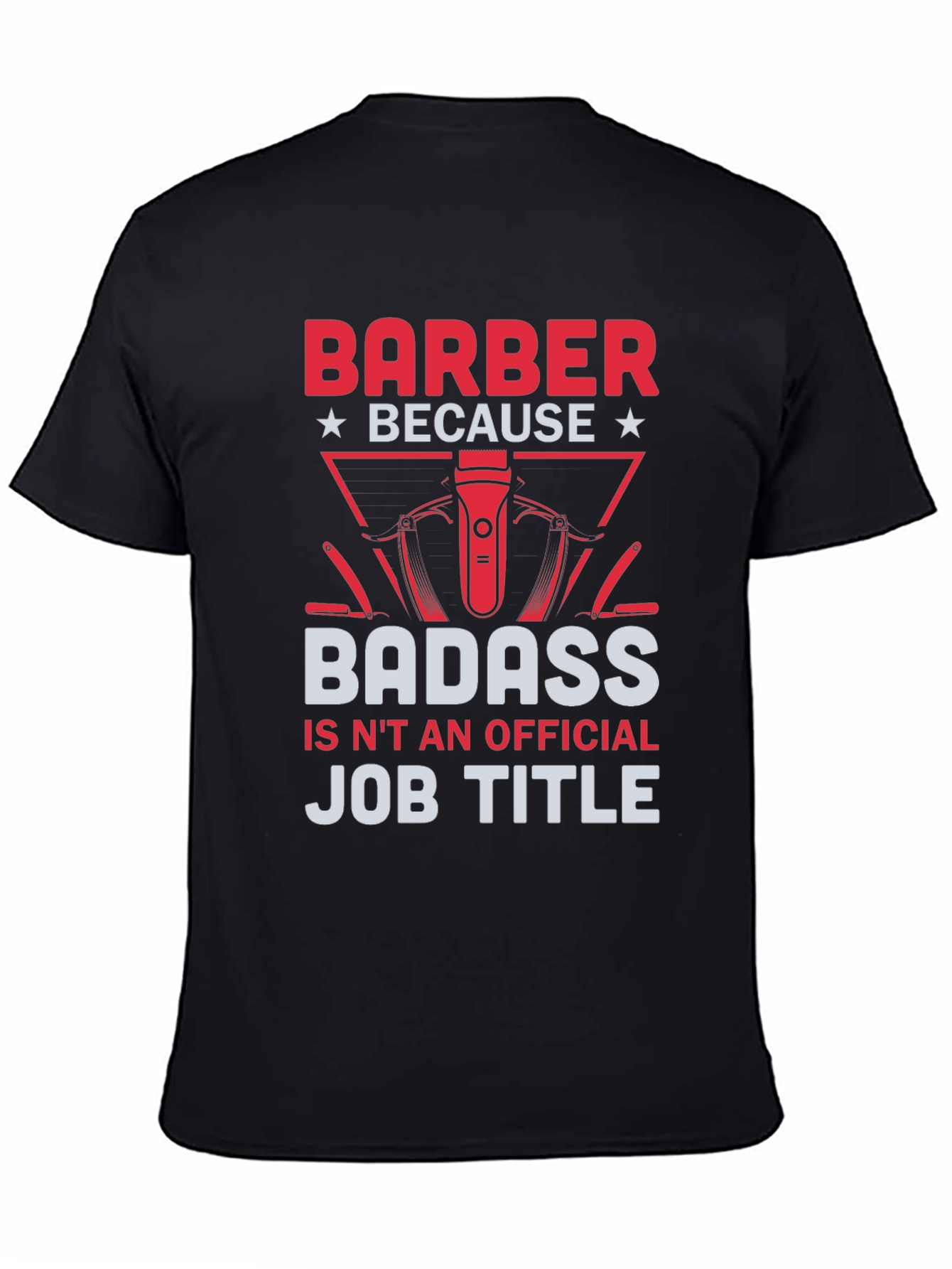 Black Barber Badass Graphic T-Shirt - Funny Barber Gift view 4