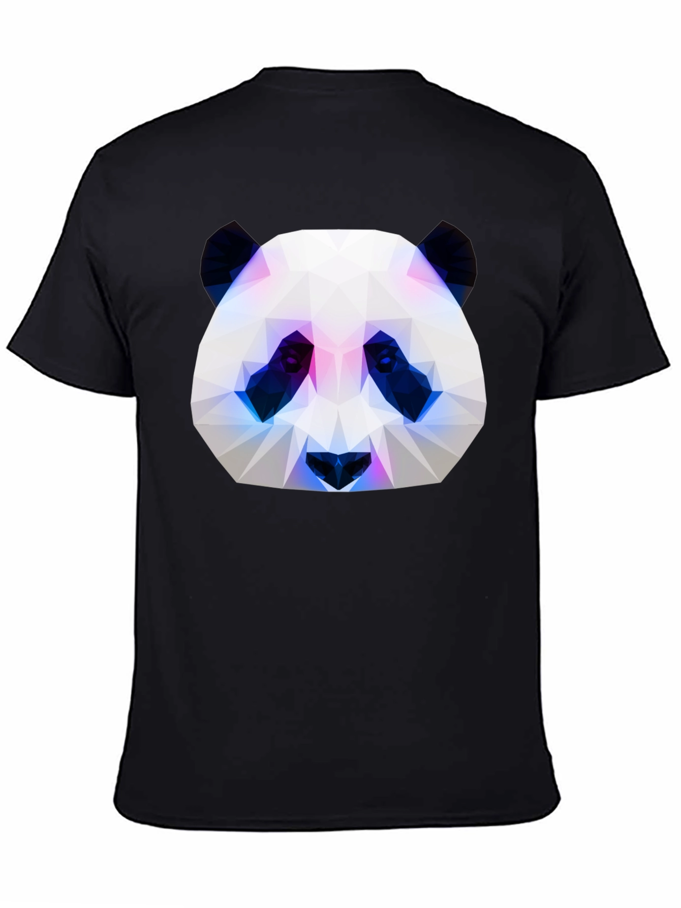 Black Geometric Panda Graphic Tee - Modern Style view 4