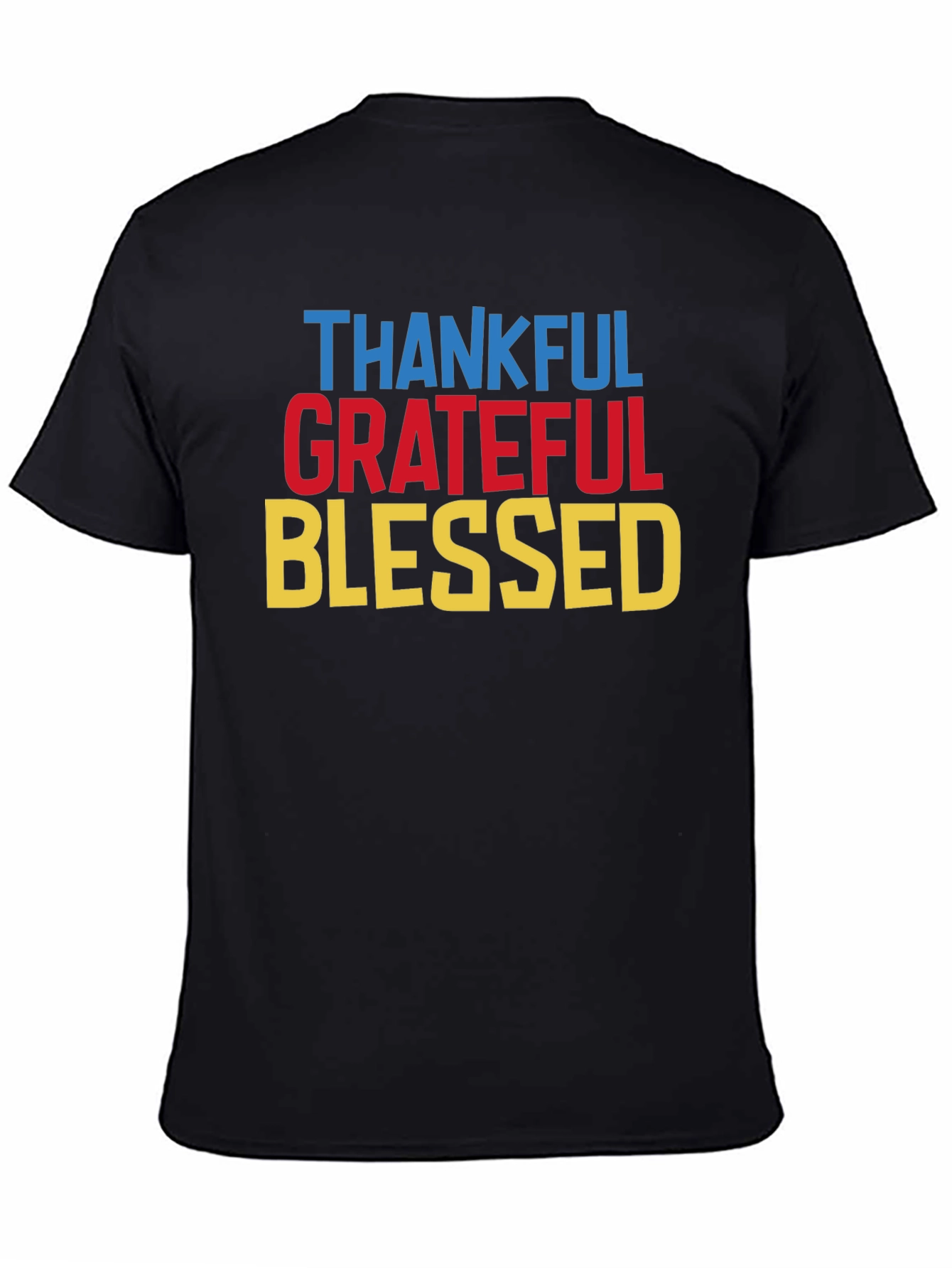 Black Thankful Grateful Blessed T-Shirt view 4