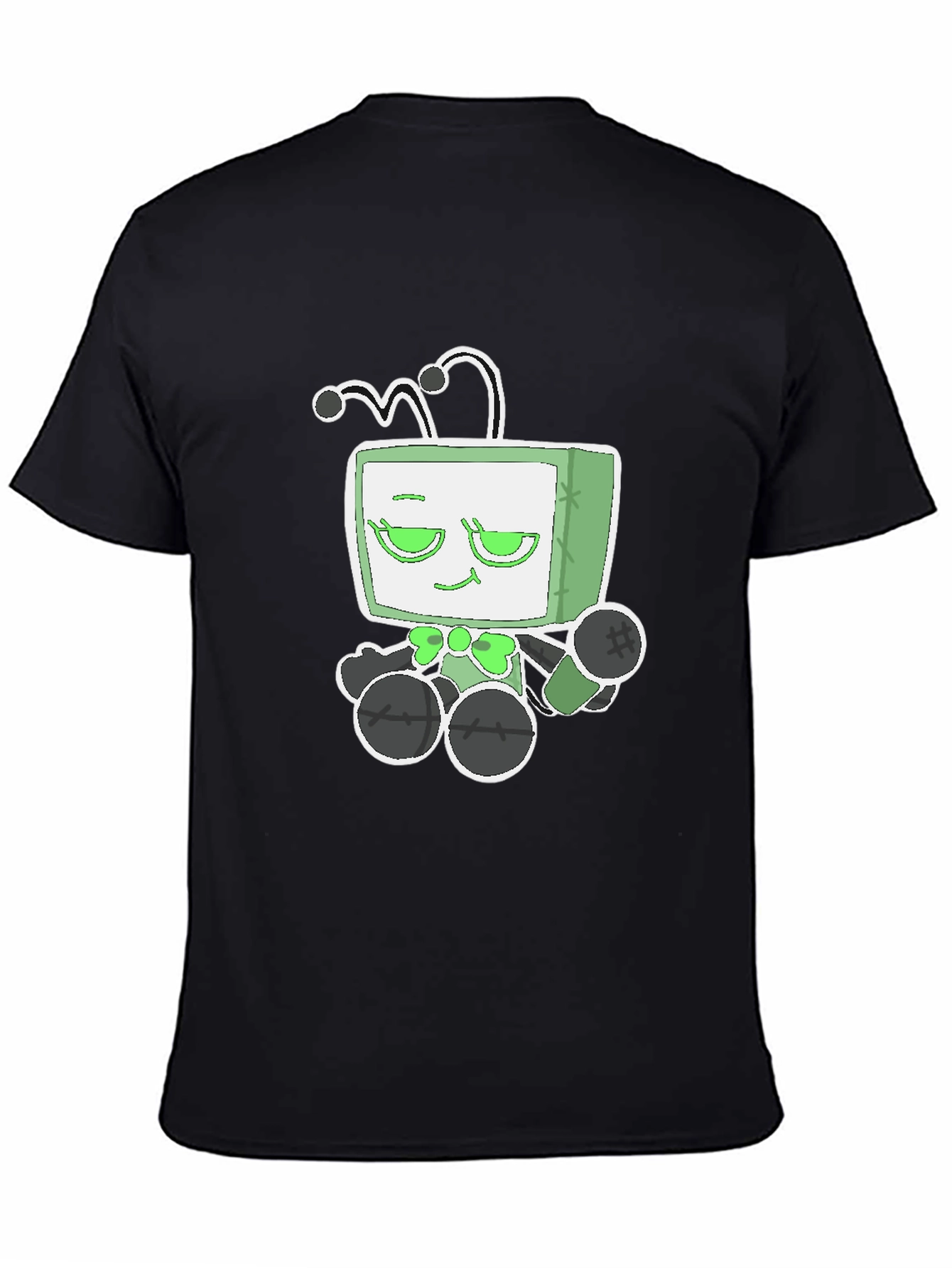 Black Funky Alien TV Head Graphic Tee - Black view 4