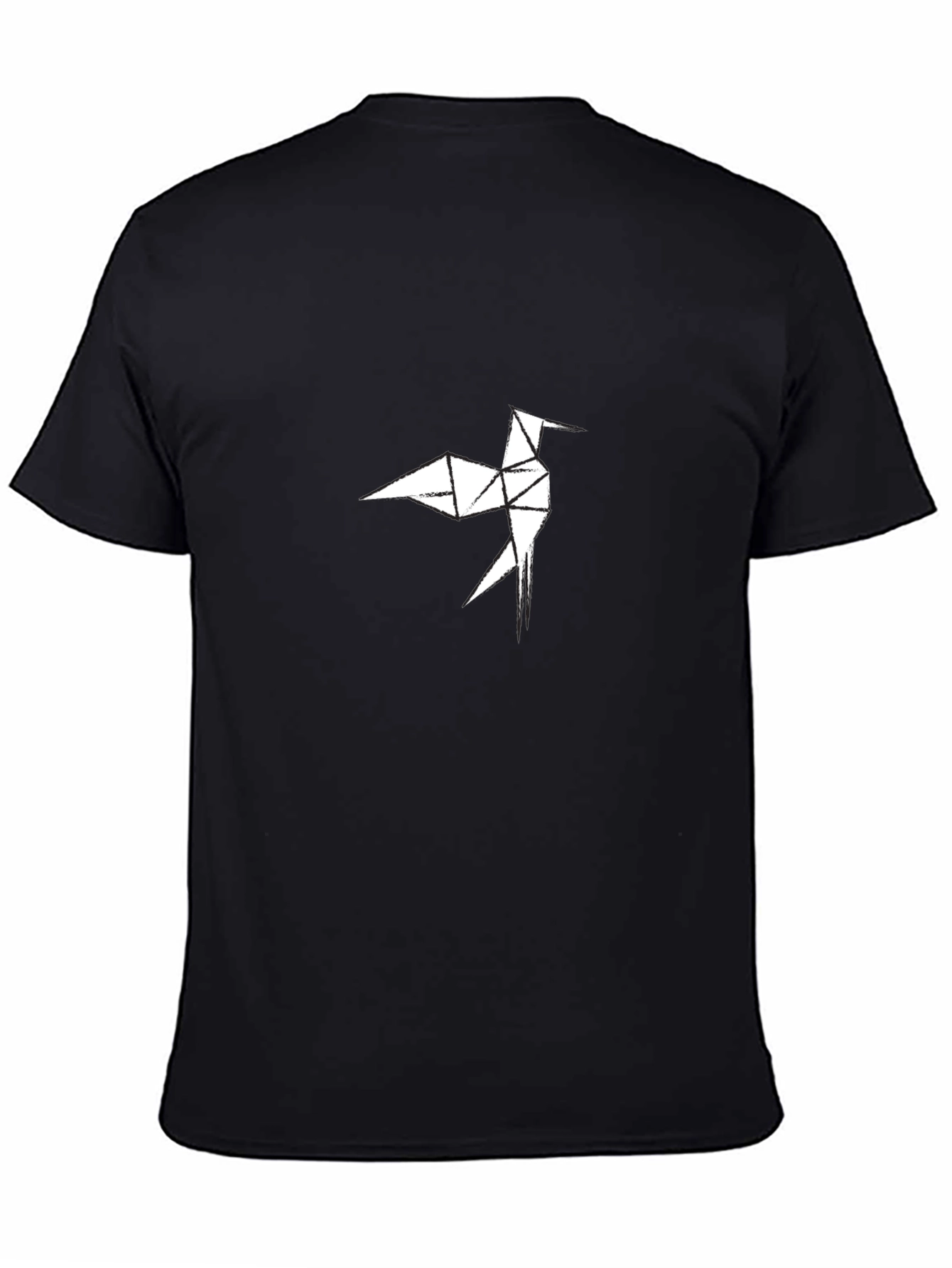 Black Origami Bird Graphic Tee - Modern Geometric Design view 4