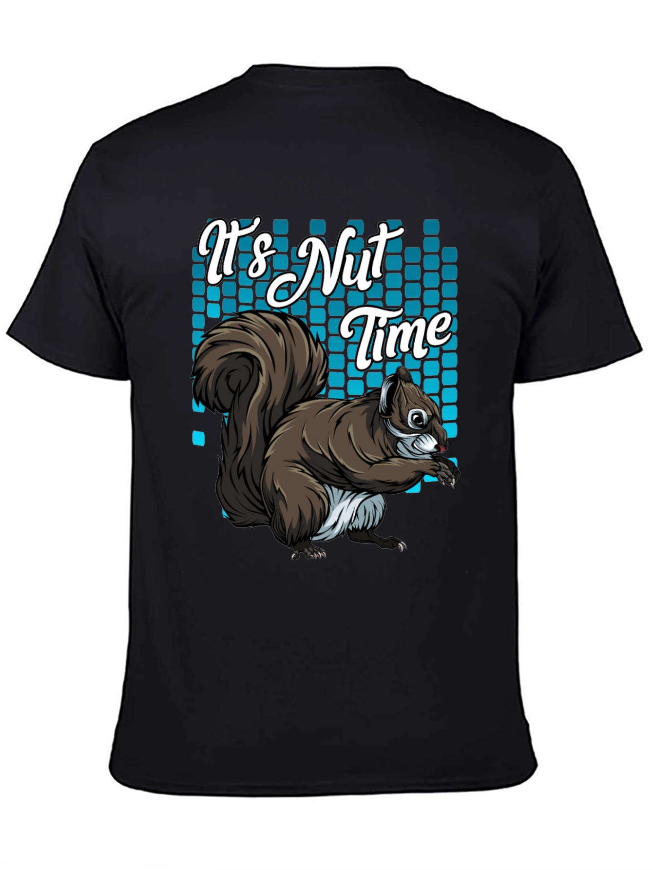 Black It's Nut Time Squirrel Graphic T-Shirt view 4