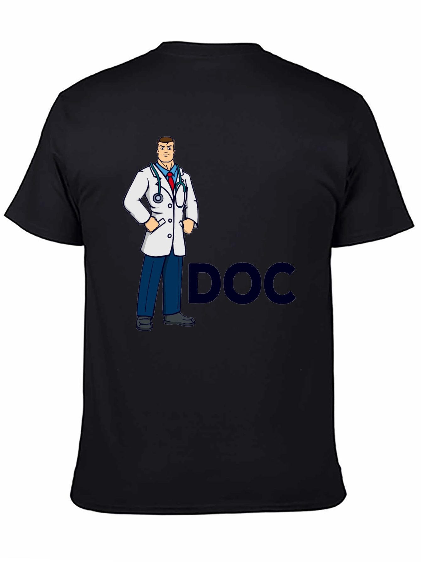 Black Doctor Cartoon Graphic T-Shirt view 4