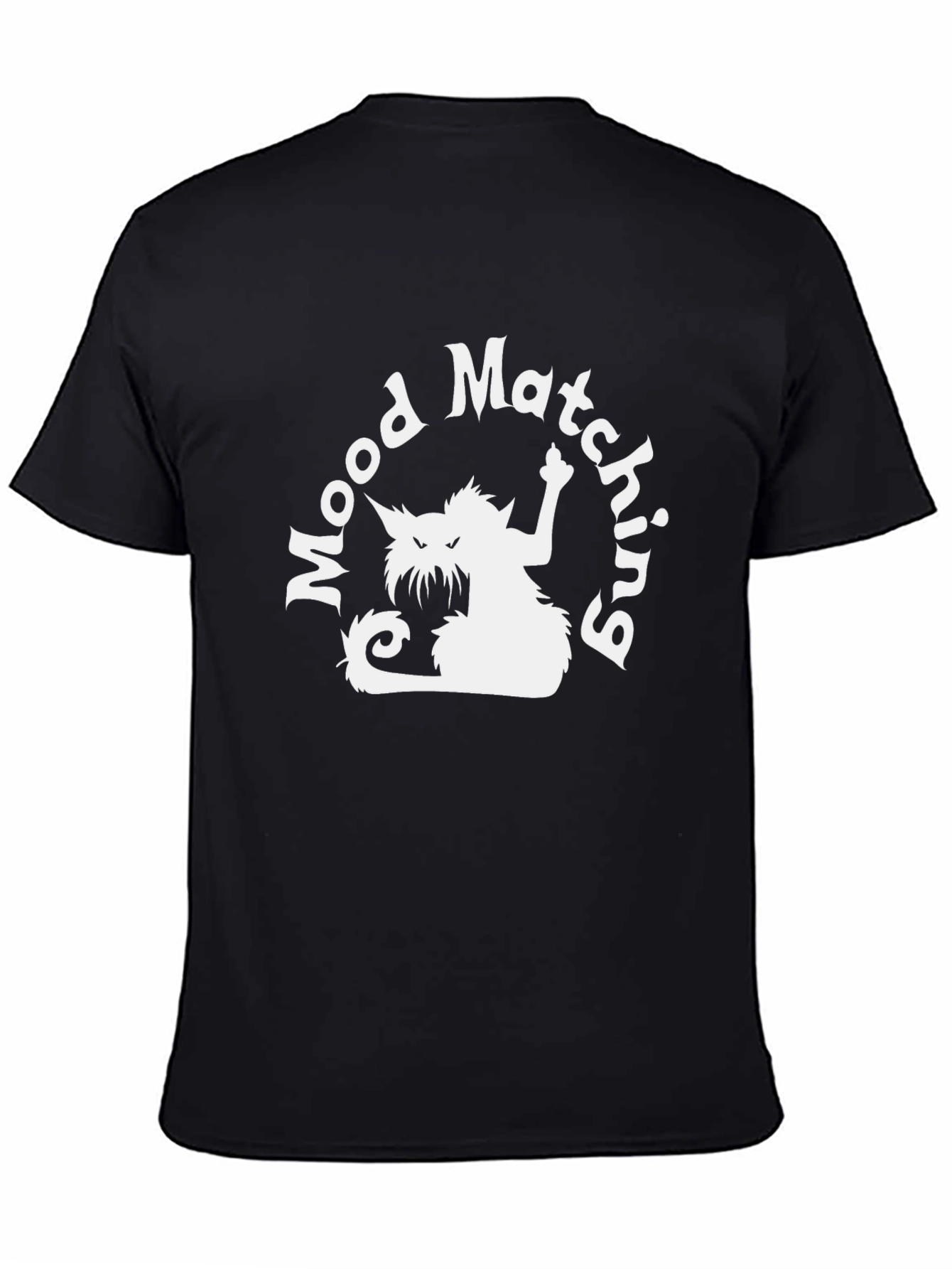 Black Mood Matching Cat Graphic T-Shirt - Black view 4