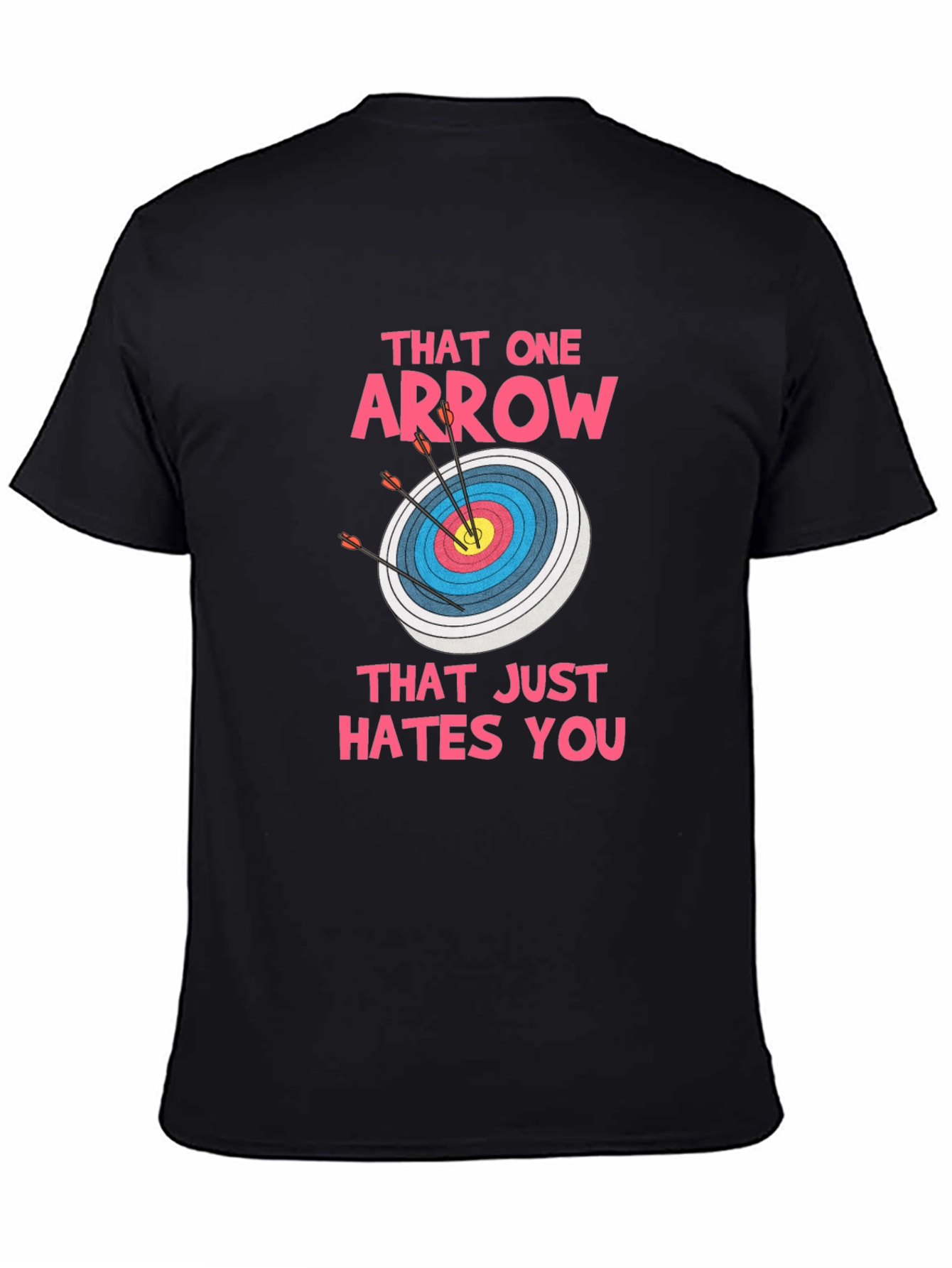 Black Archery Target T-Shirt - Funny Arrow Design view 4