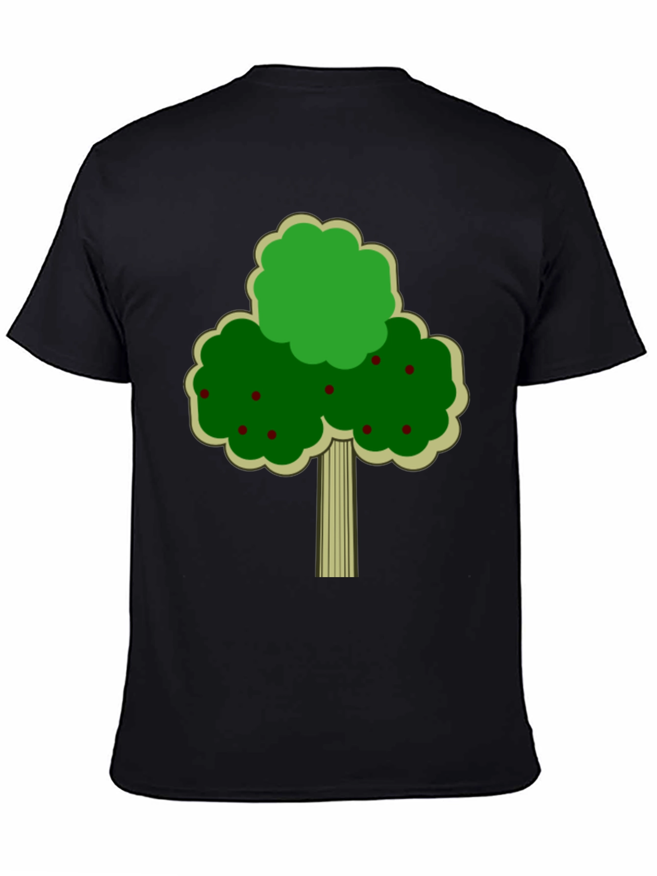 Black Fruit Tree Graphic Tee - Black Cotton T-Shirt view 4